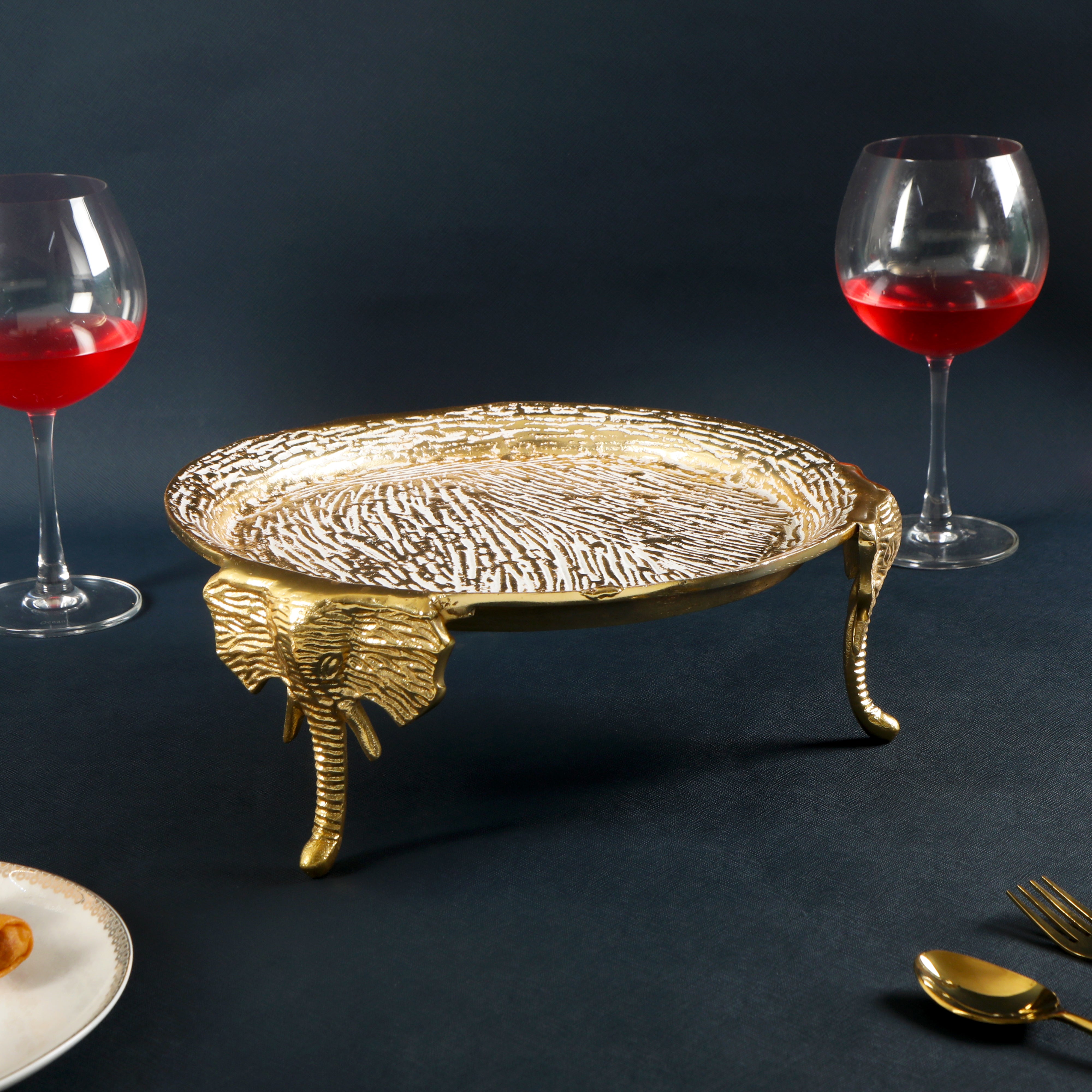 Aluminium Texture Elephant Platter