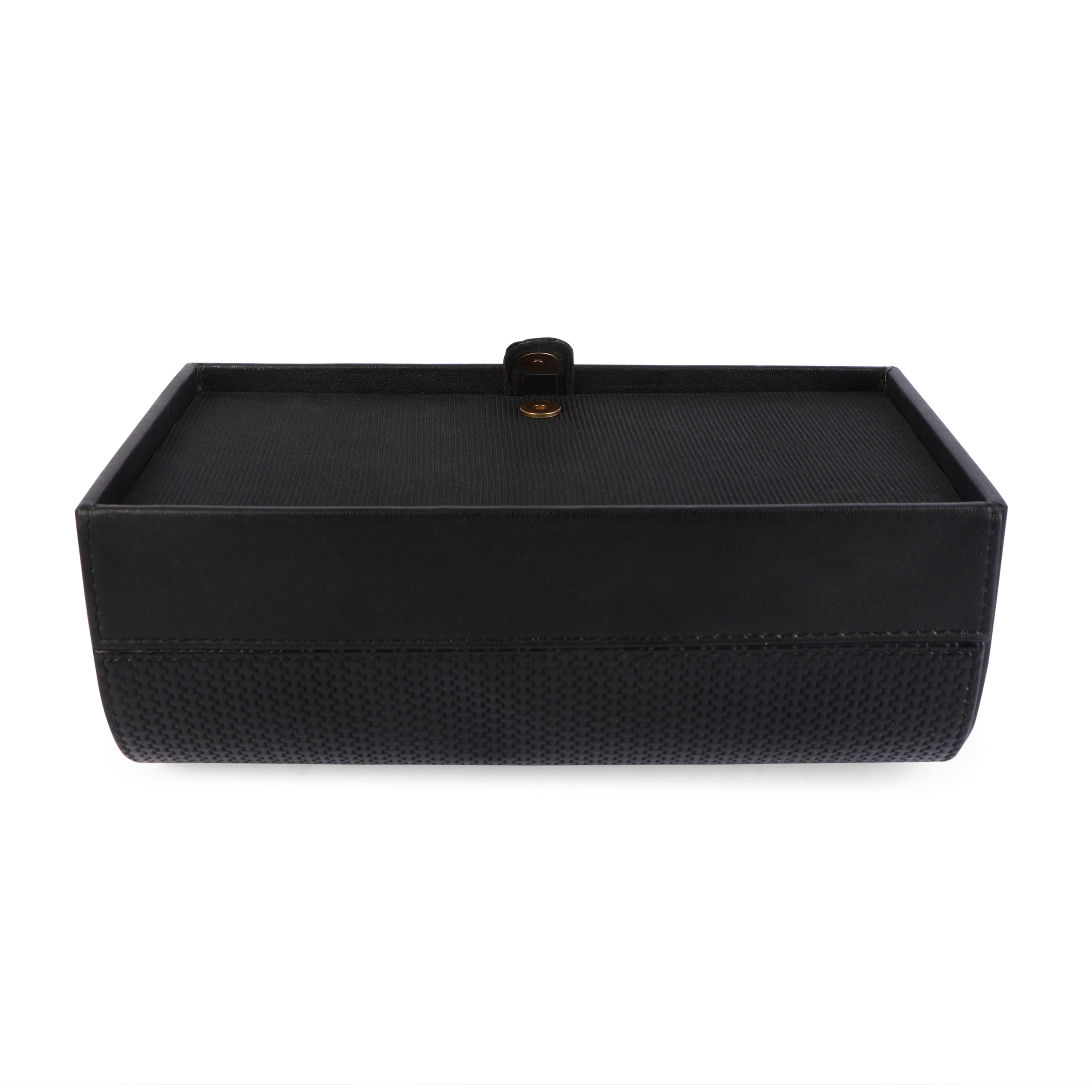 Dome Tissue Box - Black Leatherette