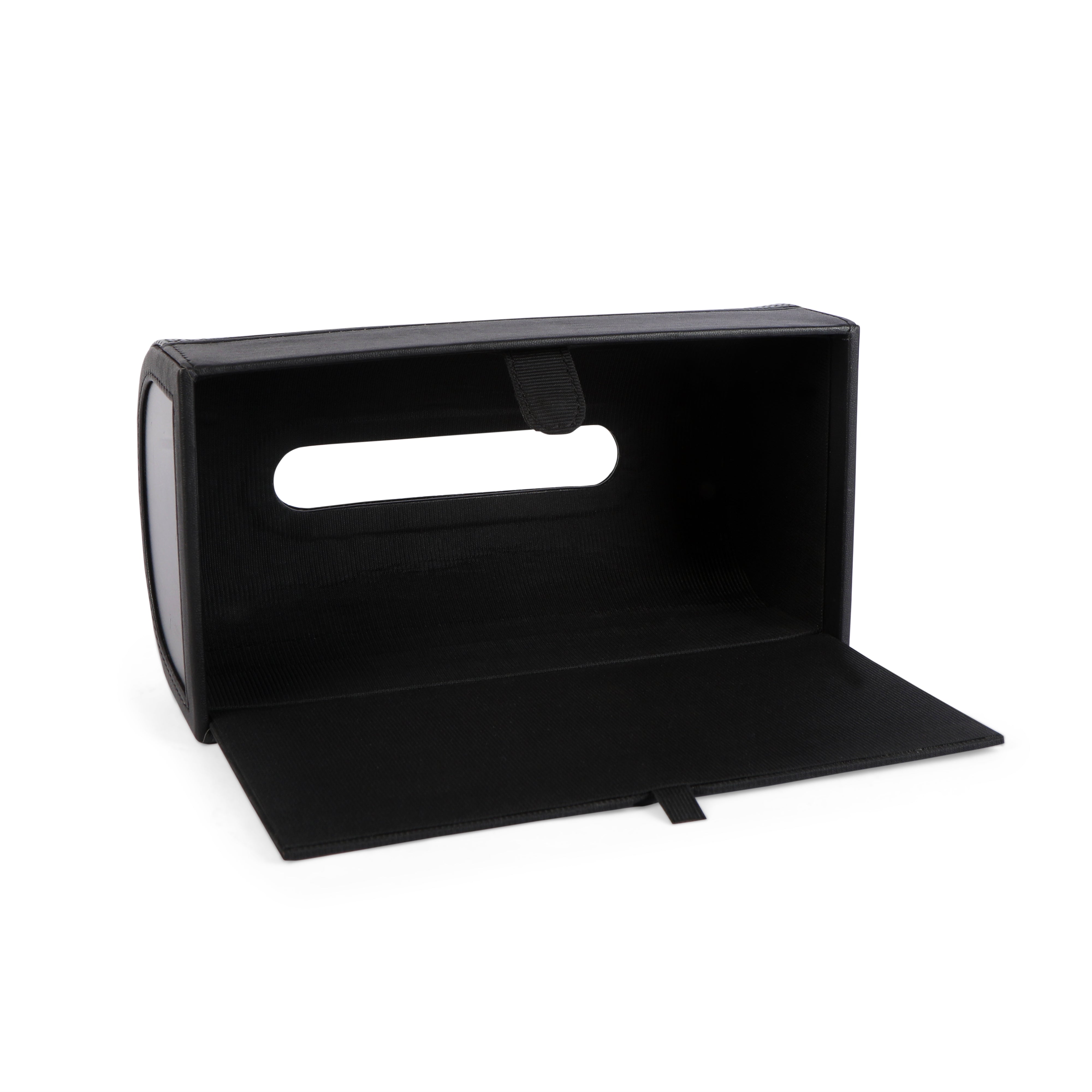 Dome Tissue Box - Black Leatherette