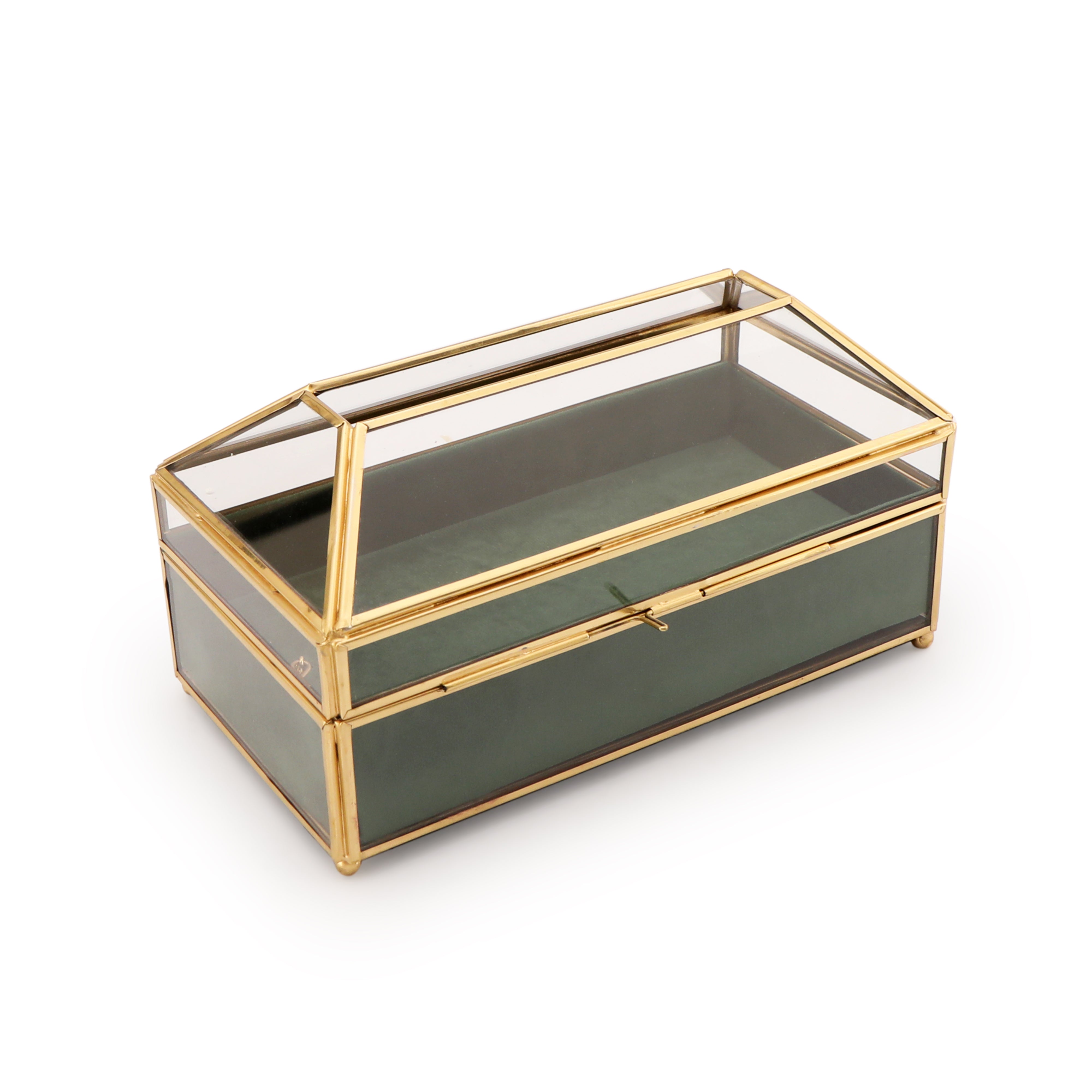 Glass Tissue Box - Green