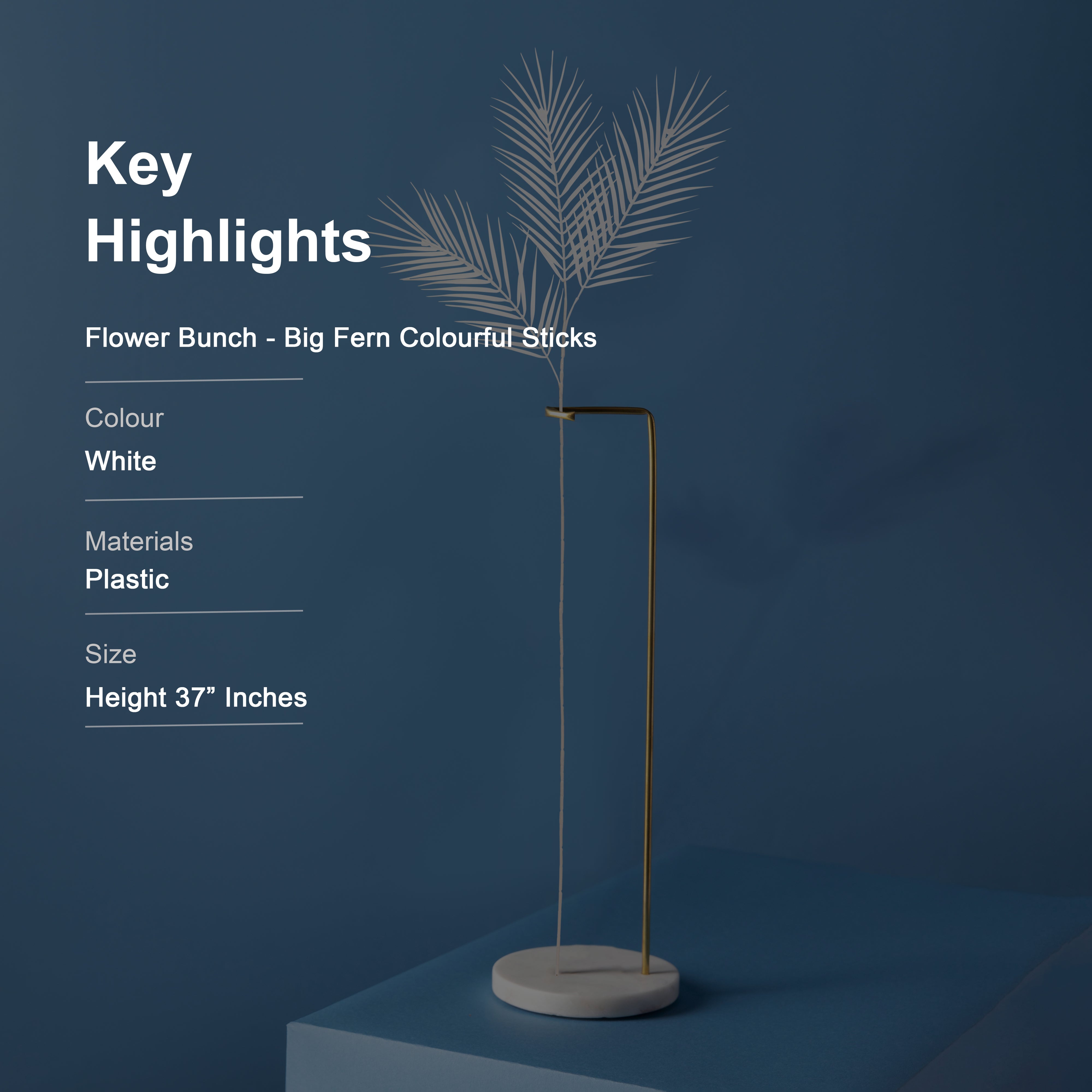 Flower Bunch - Big Fern White Sticks