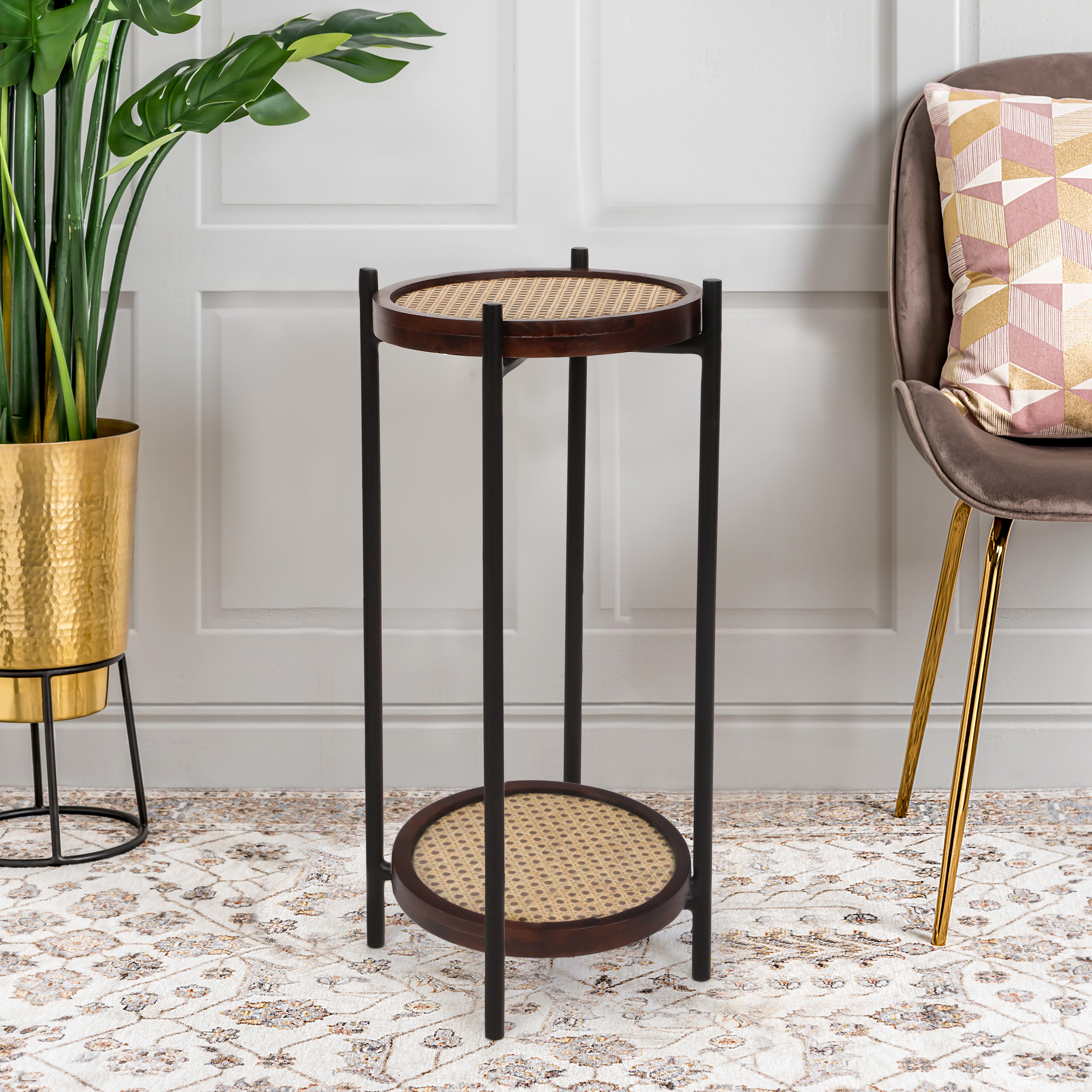 End Table Rattan 2 Layer - Side Table