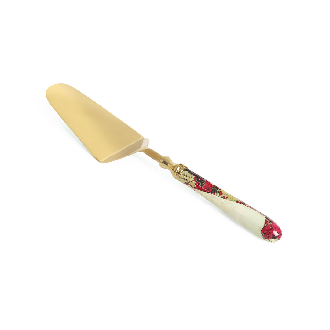 Metal Pink Lantern Print & Enamel Cake Stand With Picker