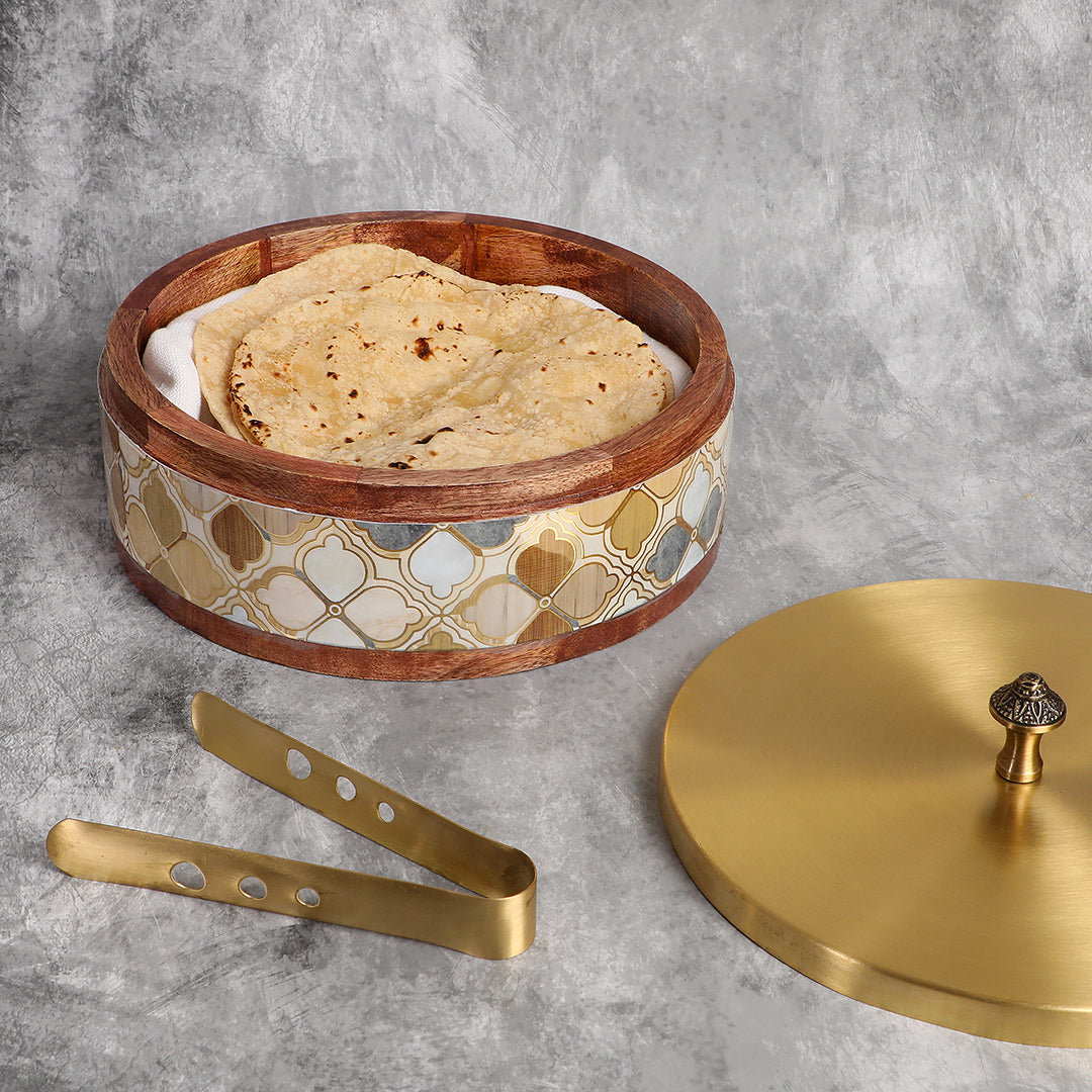 Round Brass Chapati Box / Roti dabba, Premium Quality