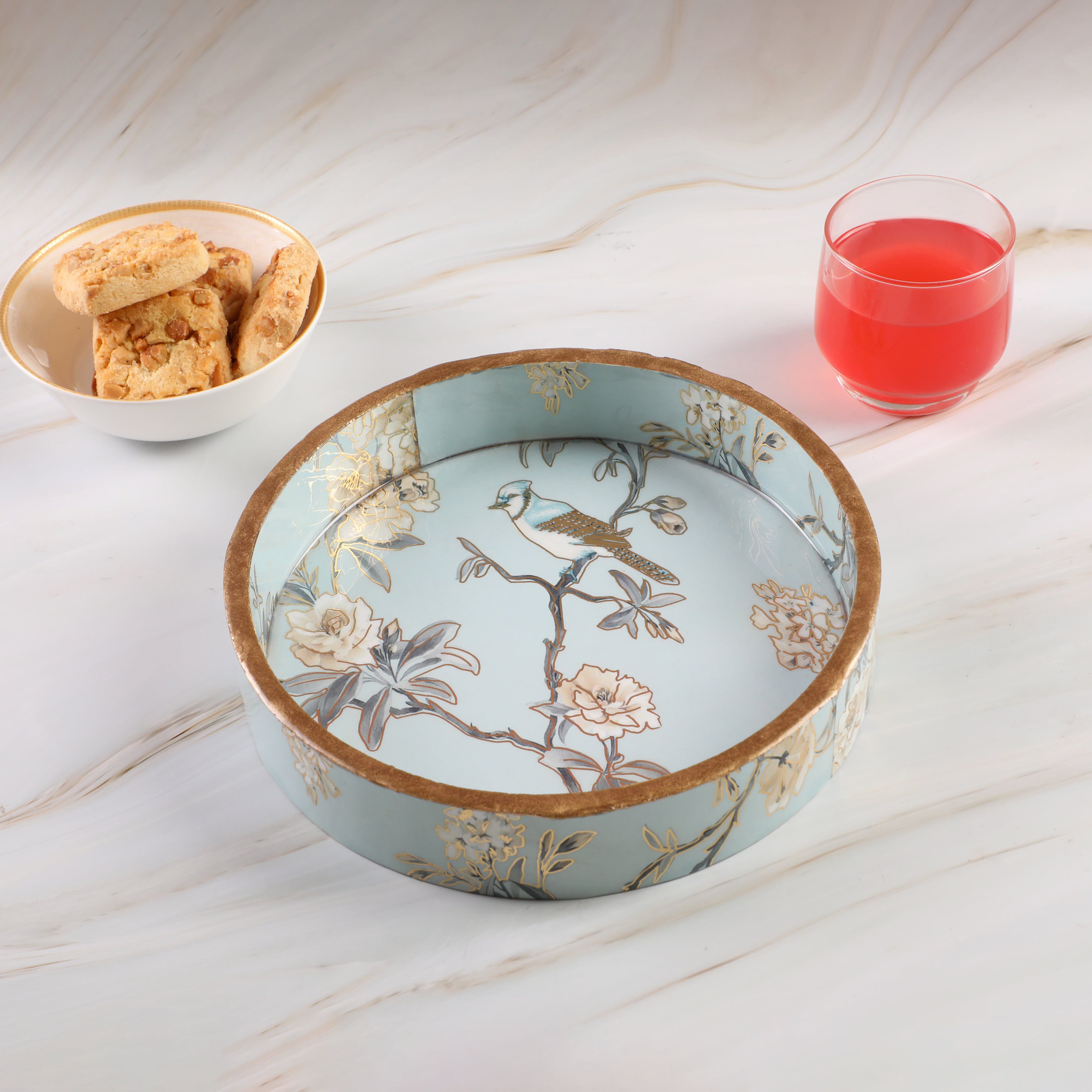 Round Tray - Blue Bird