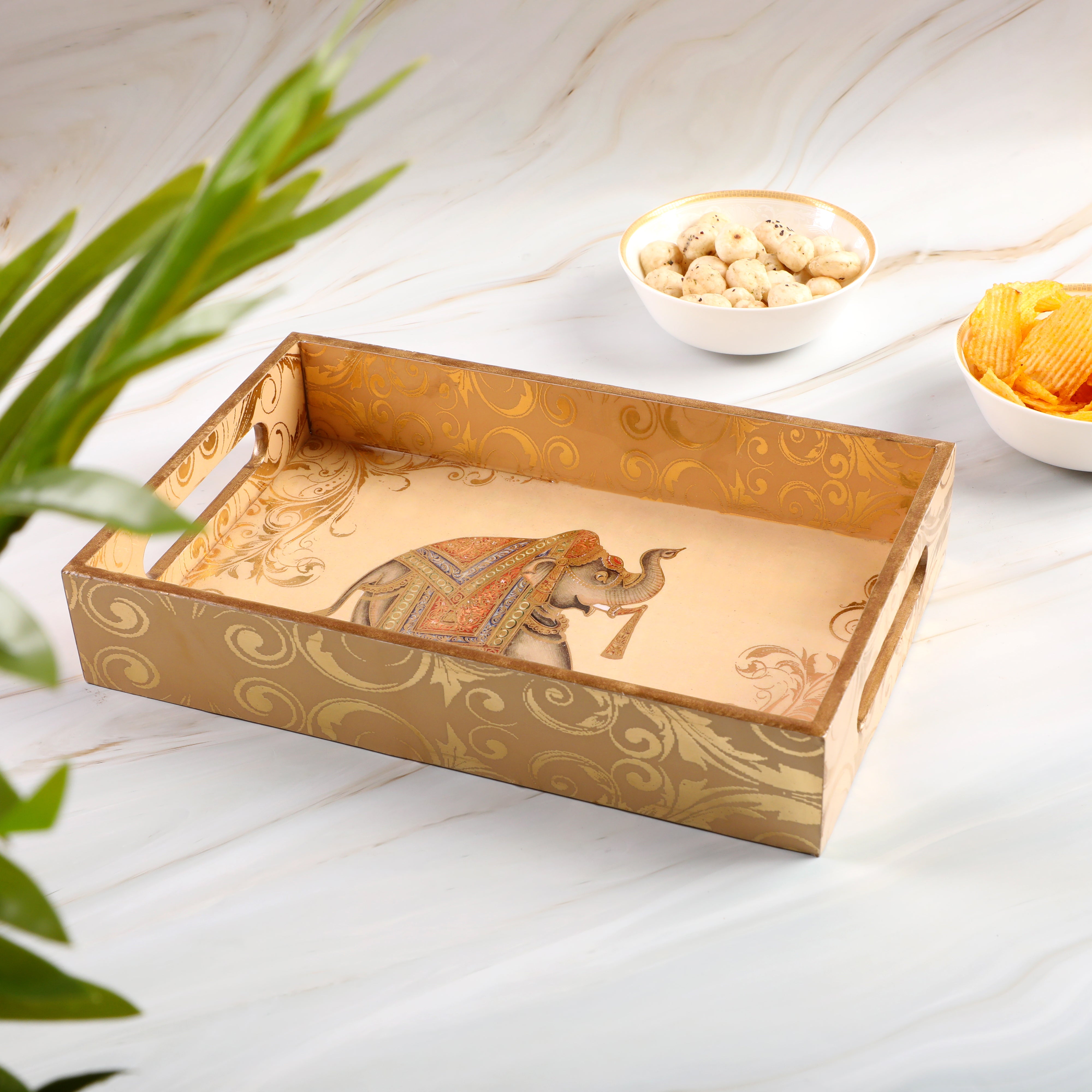 Rectangle Tray - Peach Elephant