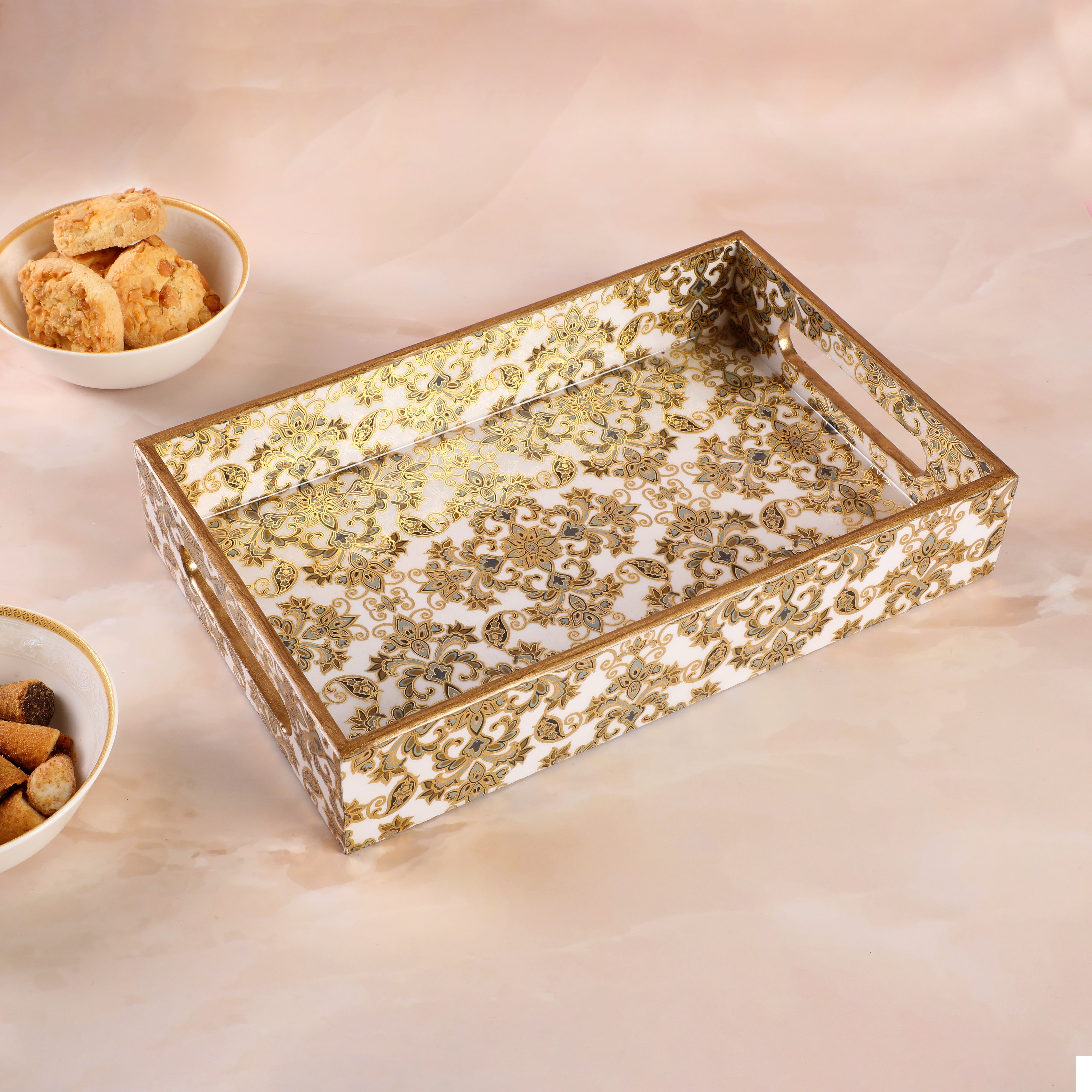 Rectangle Tray - Brown Abstract