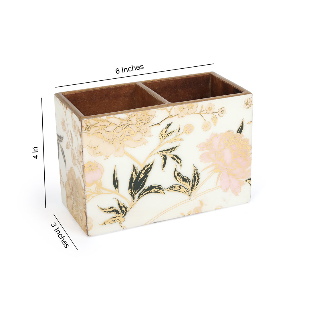 Caddy - 2 Partition - White Flower