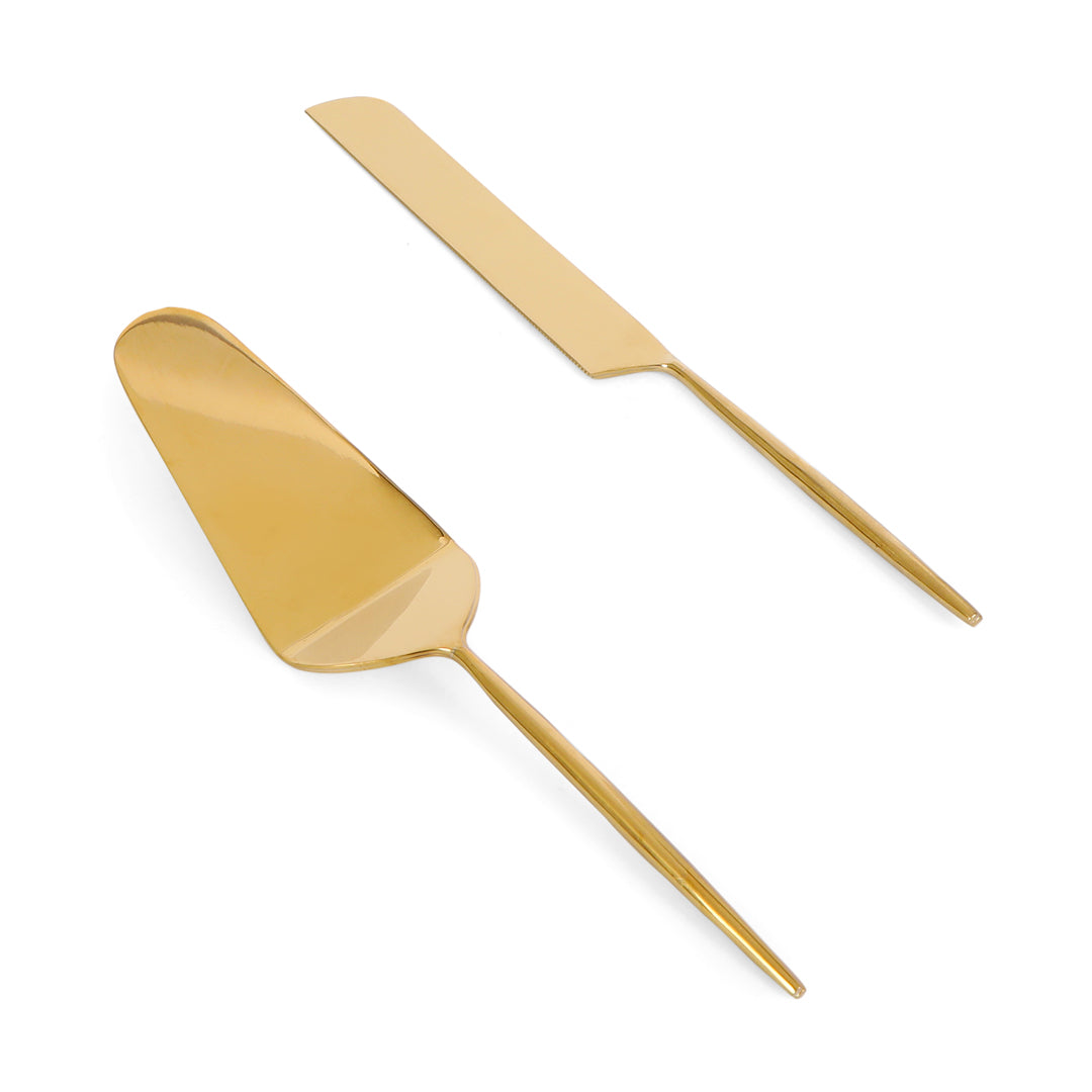 Cake Cutlery Set of 2 - Gold
