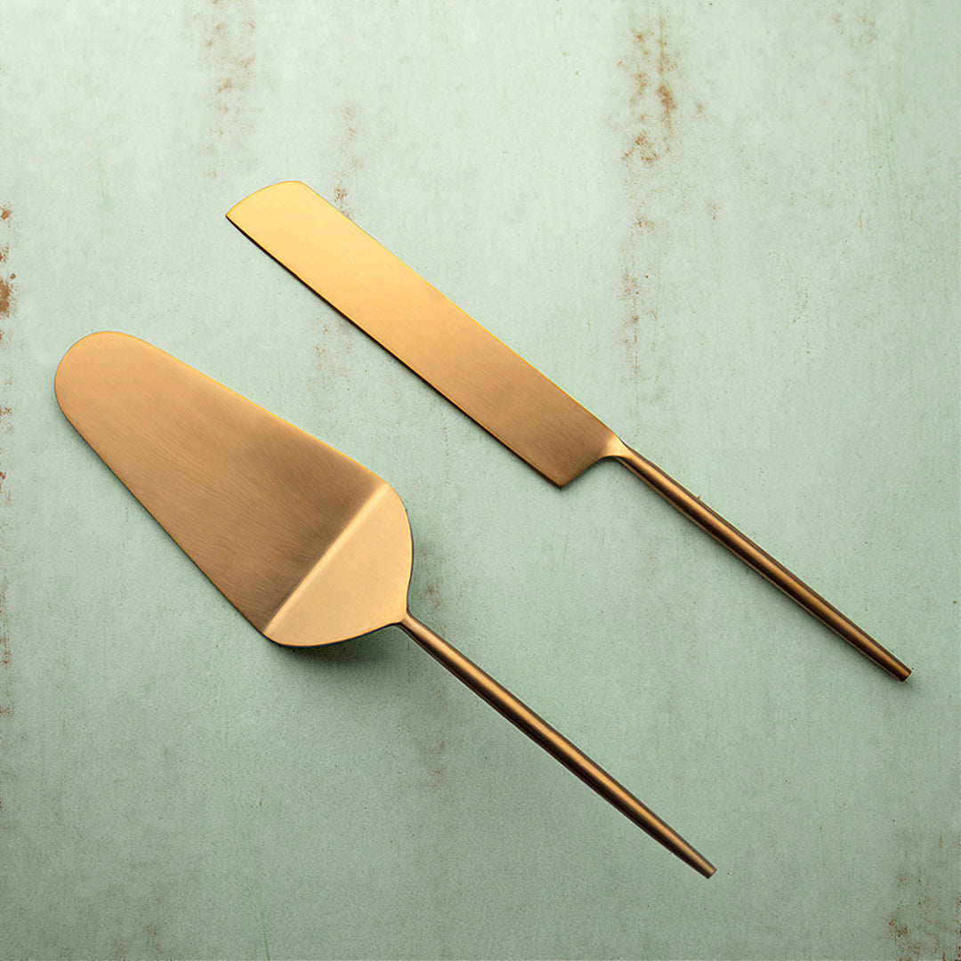 Cake Cutlery Set of 2 - Gold