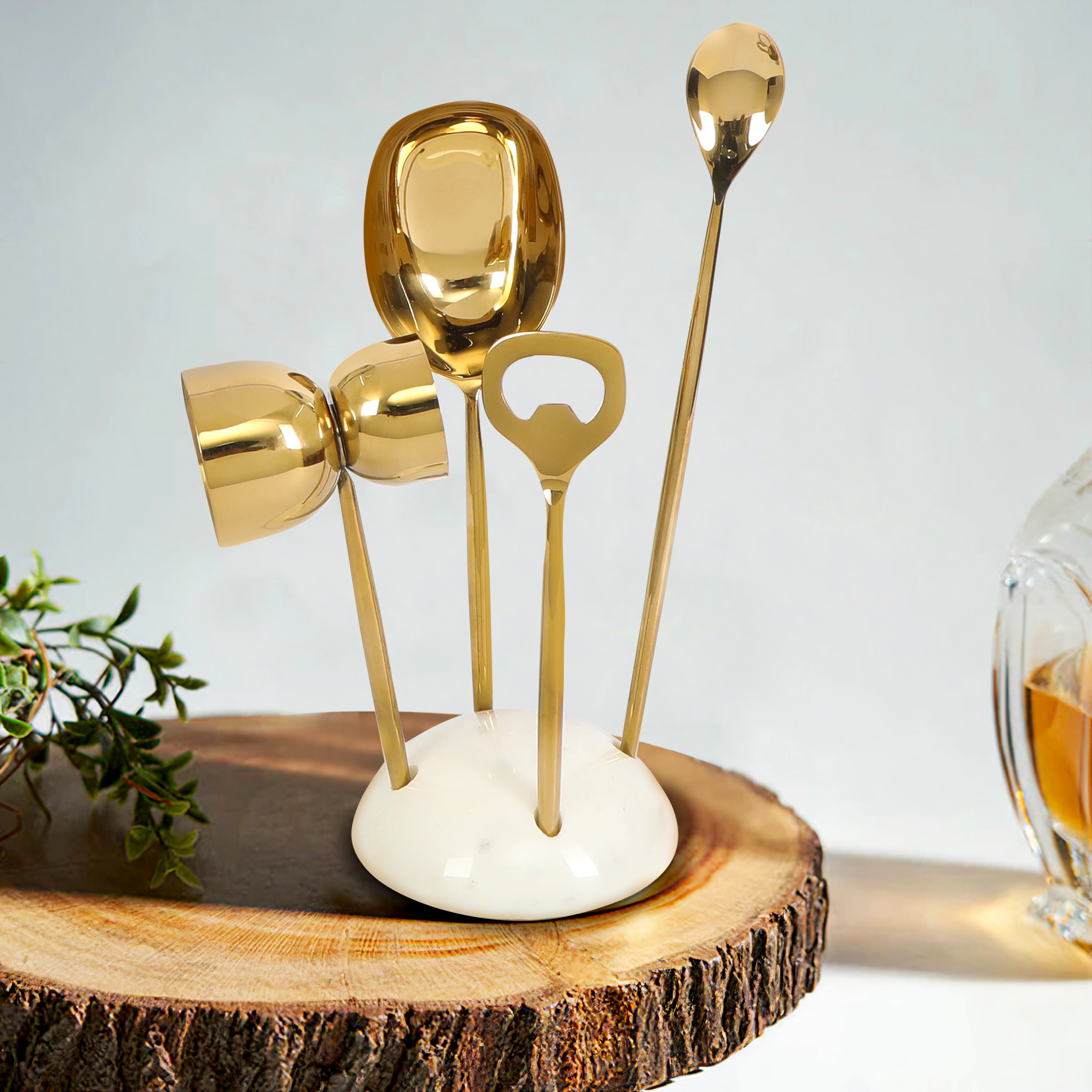 Bar Set of of 4 - Marble Base