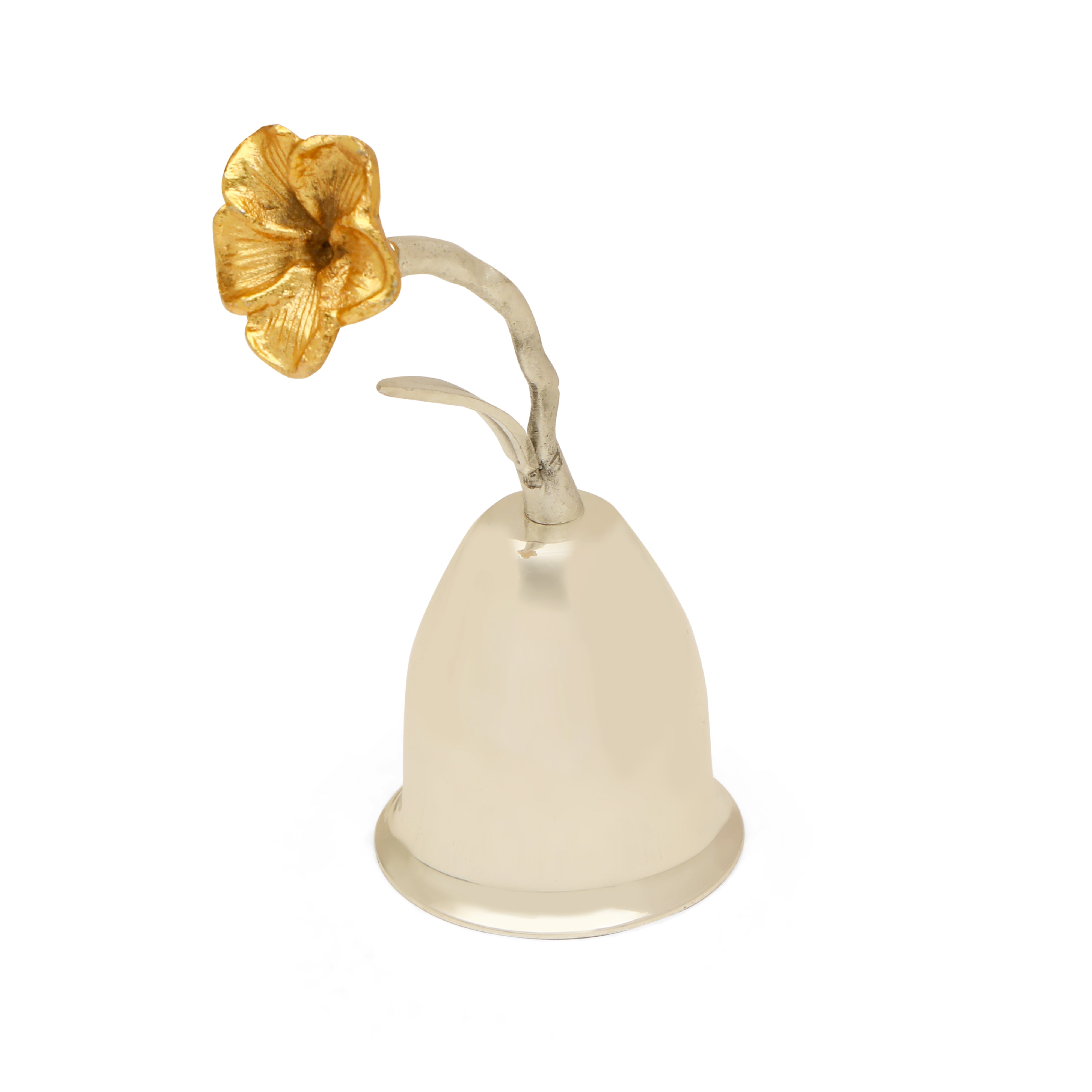 Brass Silver Plated Flower Pooja Thali Set