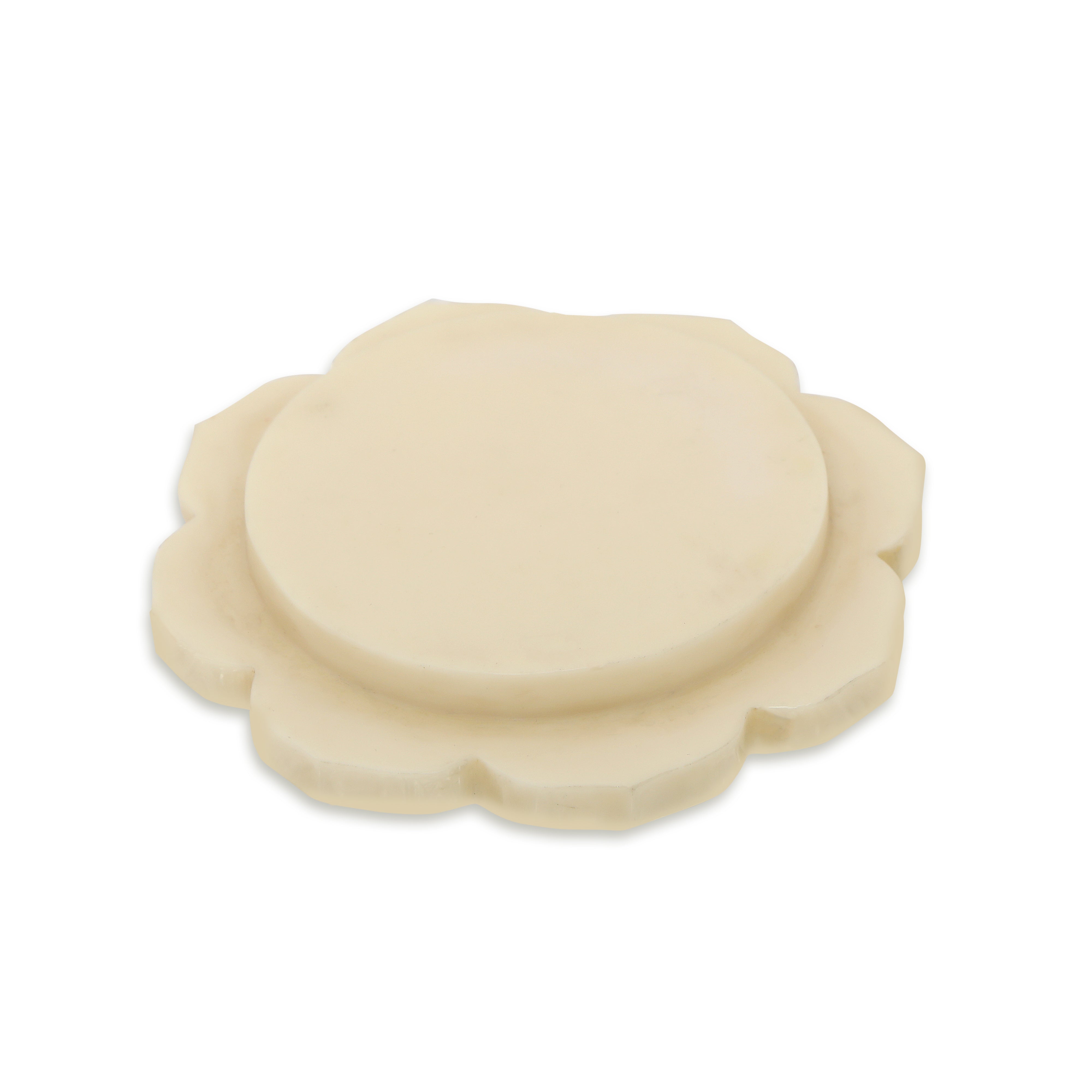 Brass Silver Plated Radhe Krishna Cut with Resin Lotus Shape Base Candle Holder