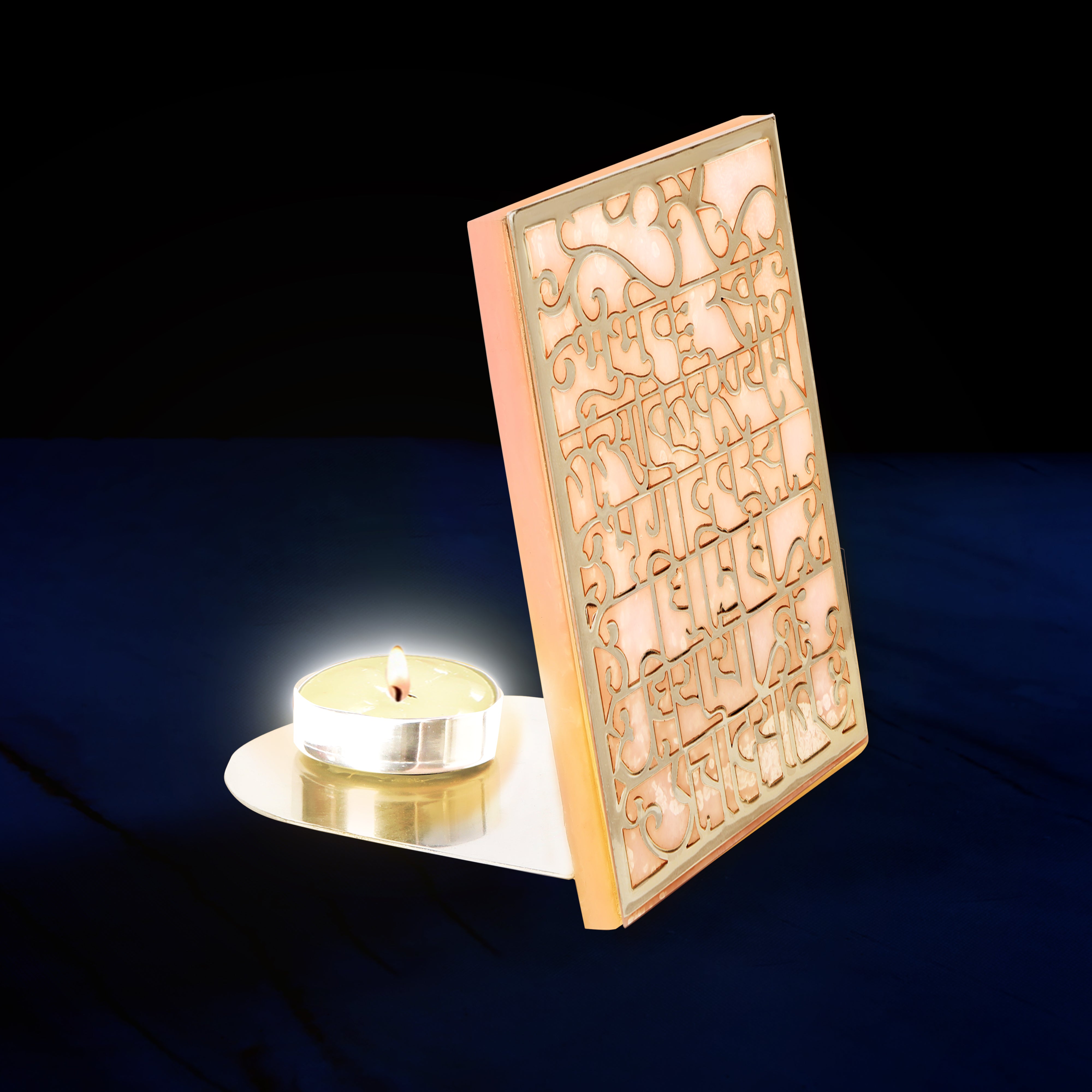 Gayatri Mantra T-Light with Resin Base