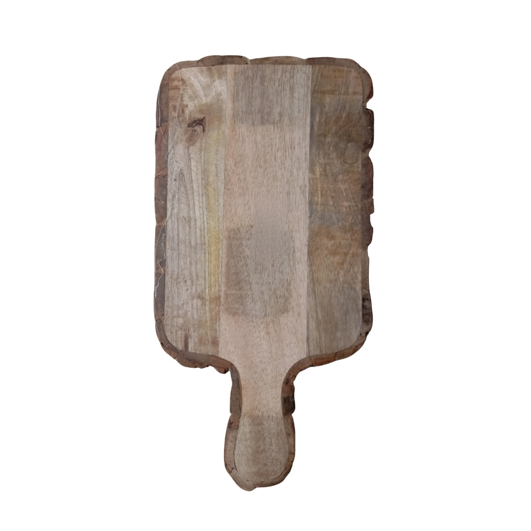 Peach Enamel Wooden Paddle Platter with Tulip Foil Print