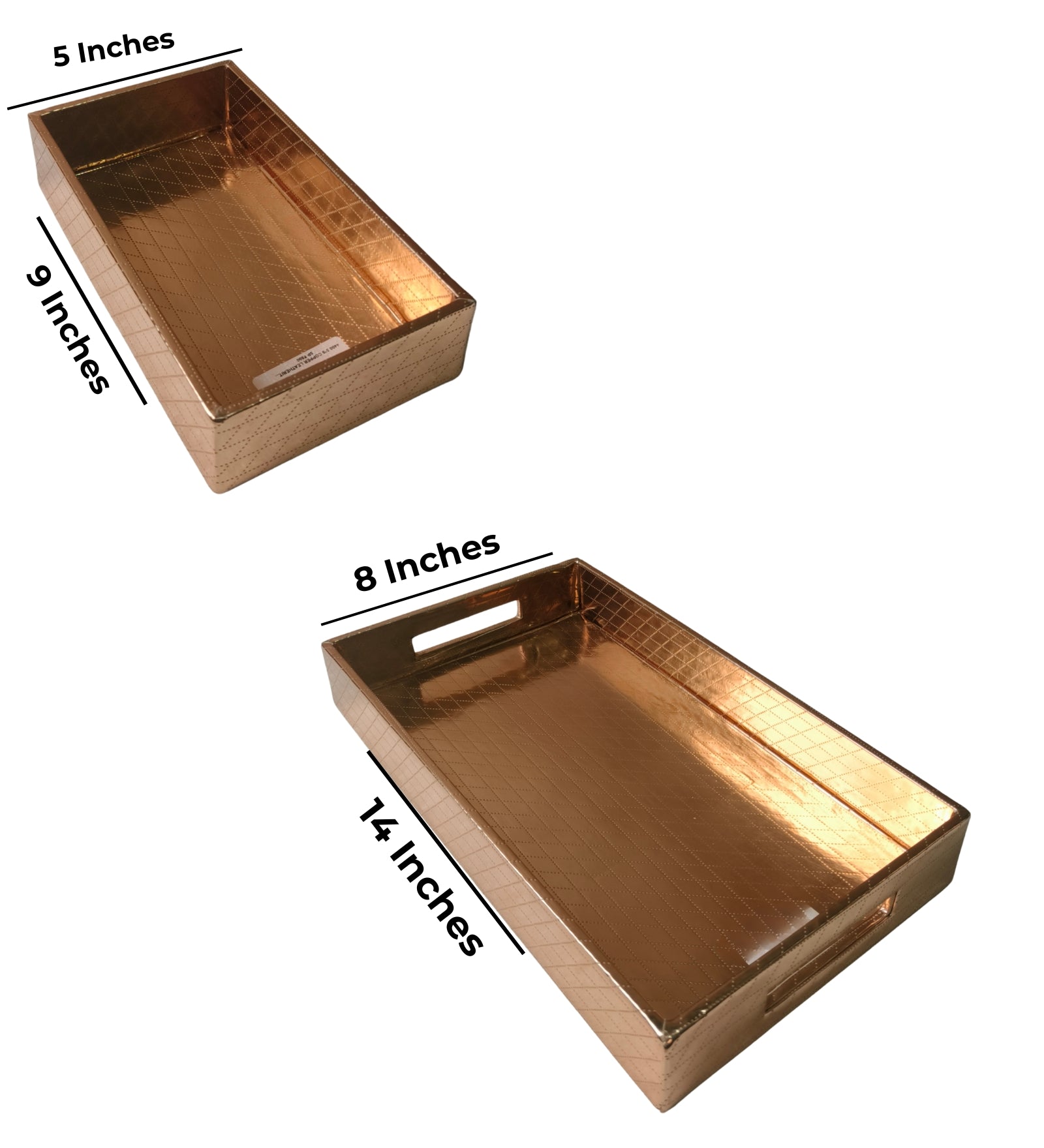 Copper With Pattern Tray (Set Of 4)