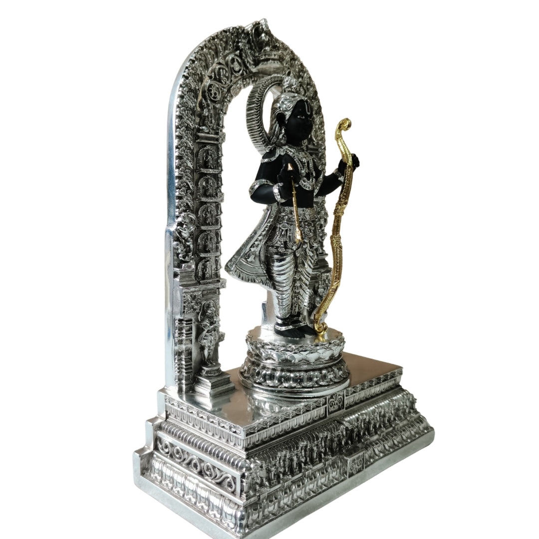 The Home Co- 999 Pure Silver & 24K Gold Plated Divine Lord Ram(Kodanda Rama) Idol