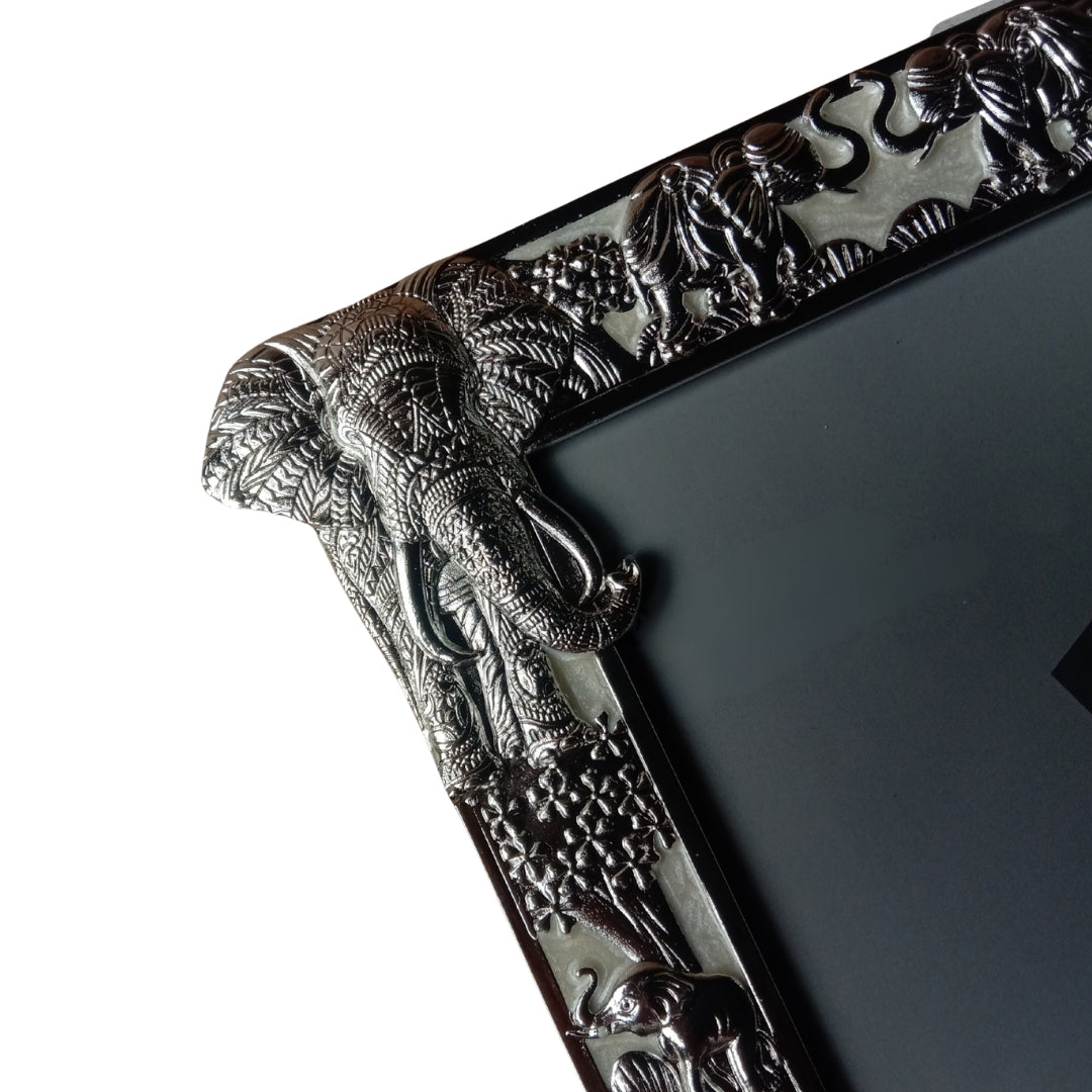 Decorative Silver Elephant Design Photo Frame