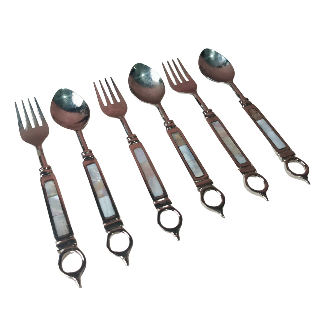 Cutlery Set of 12 - White Mother Of pearl Tikki Knob