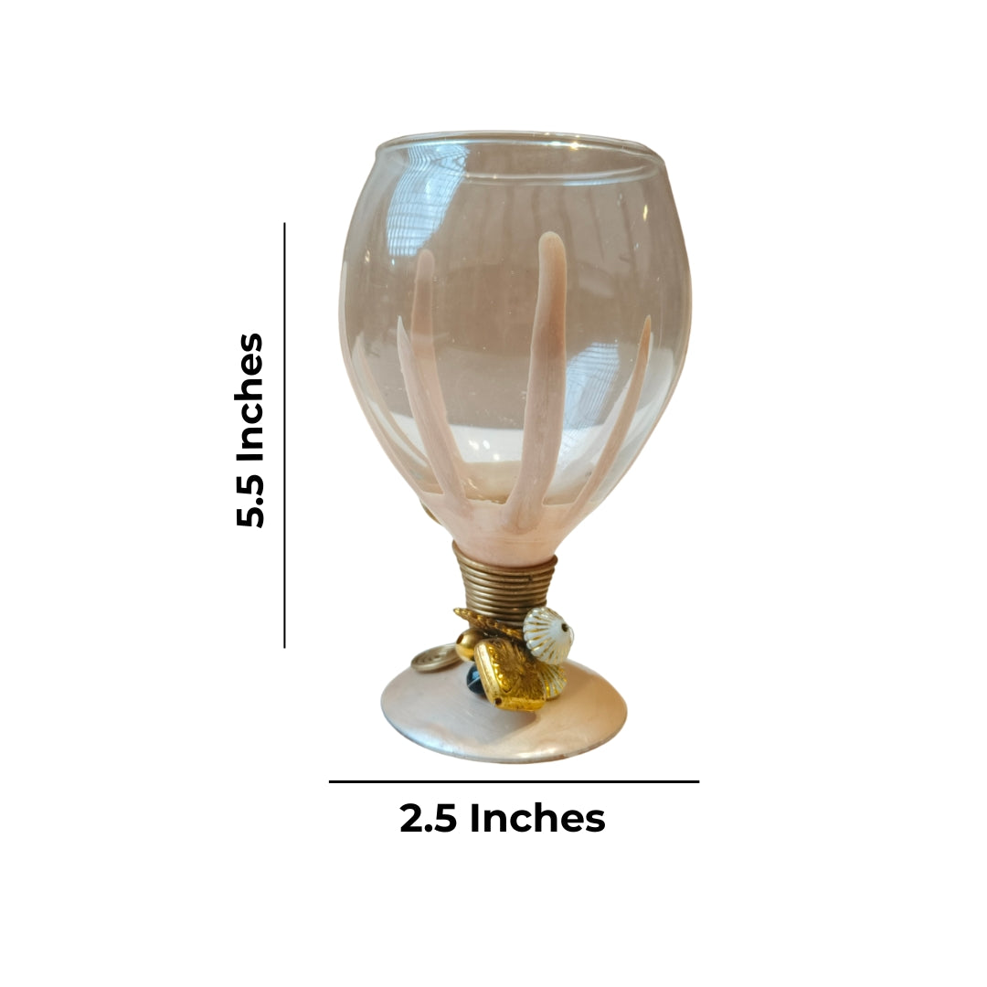 Ivory Resin Mocktail Filigree Glass Set of 4