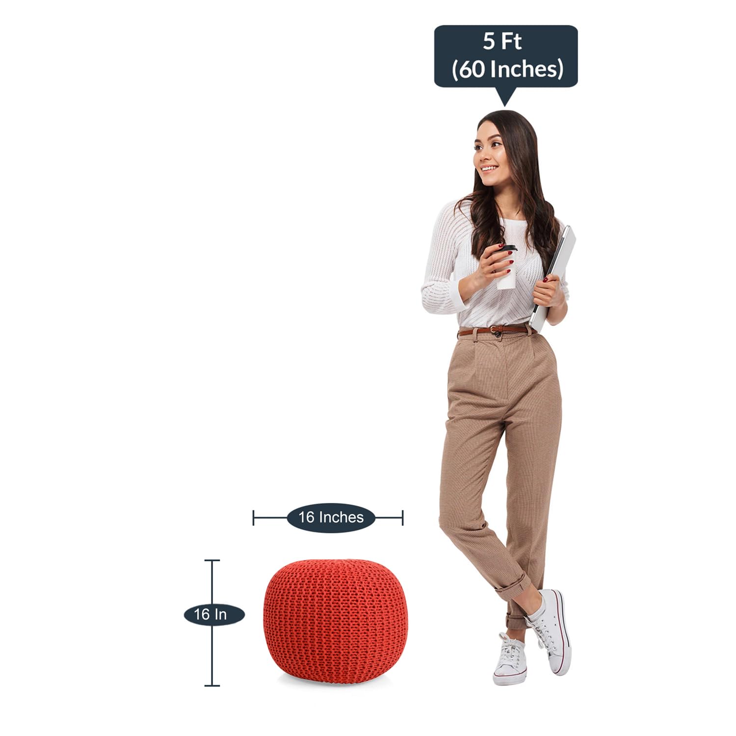 Pouffe Orange - Pouffe Ottoman