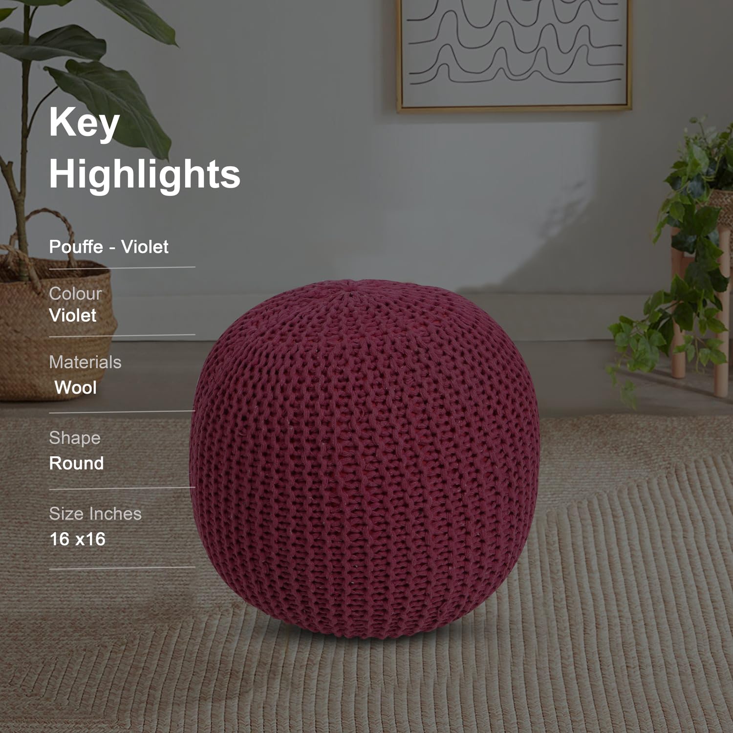 Pouffe Violet - Pouffe Ottoman