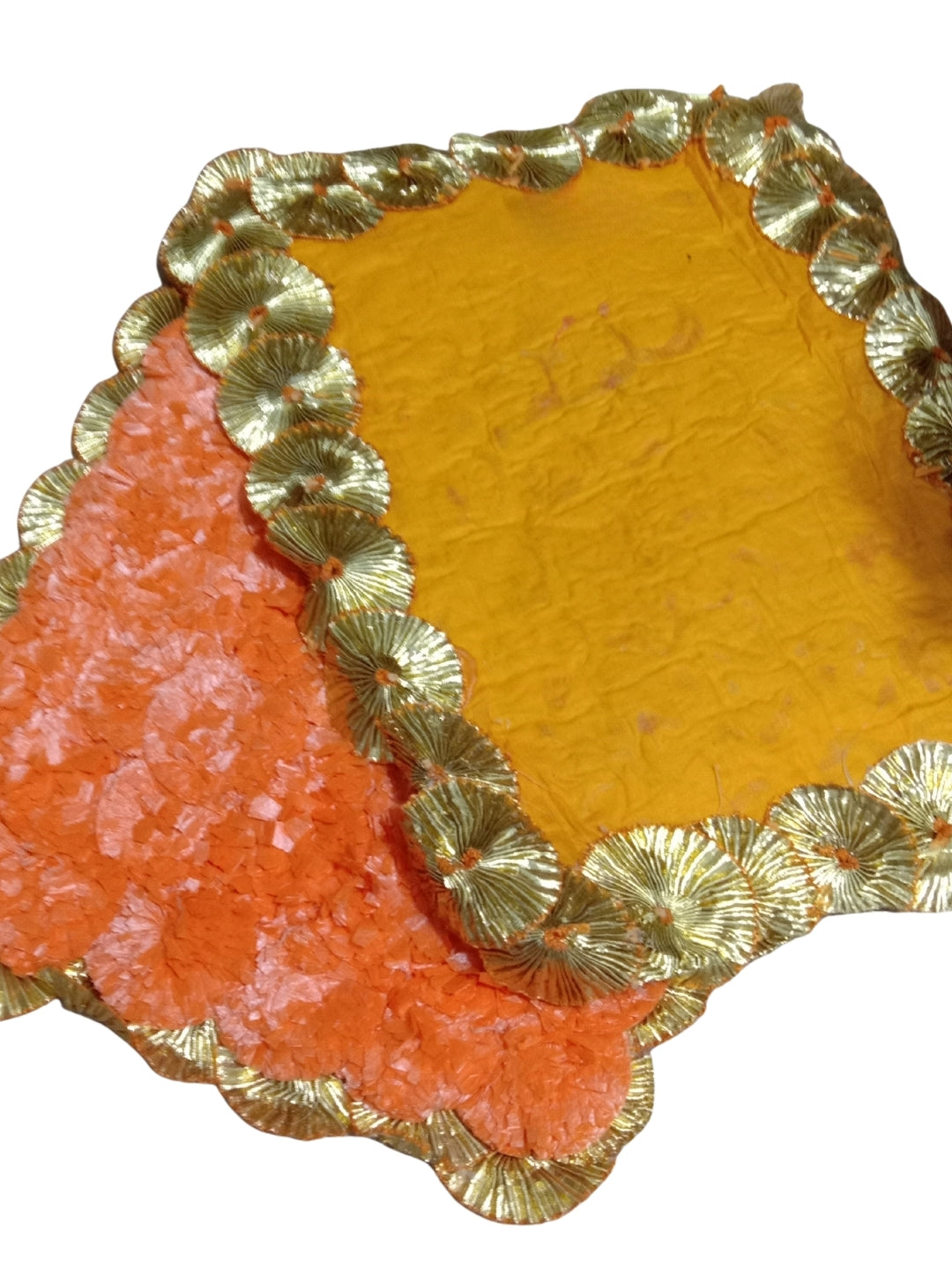 Artifical Orange marigold Mats / rangolis - Rectangle Set of 4