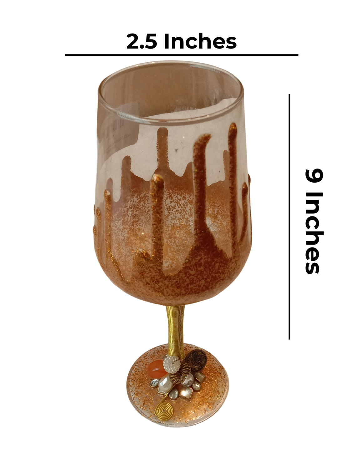 Gold Resin Champagne Filigree Glass Set of 2