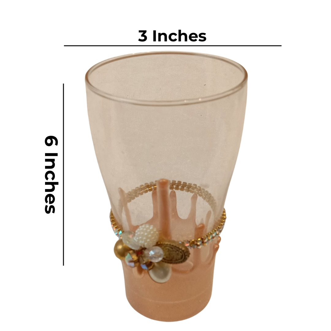 Gold Resin Mocktail Filigree Tall Glass Set of 5