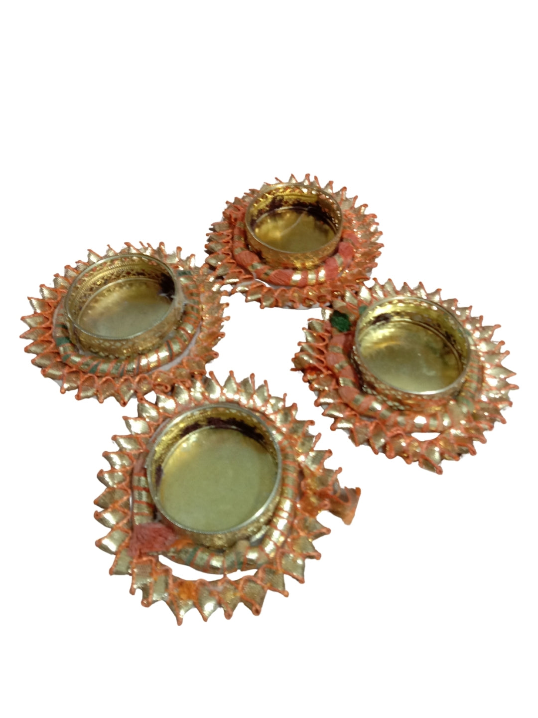 Handmade Beaded & Stone StuddedRangoli Pink Mat / rangolis With tea light
