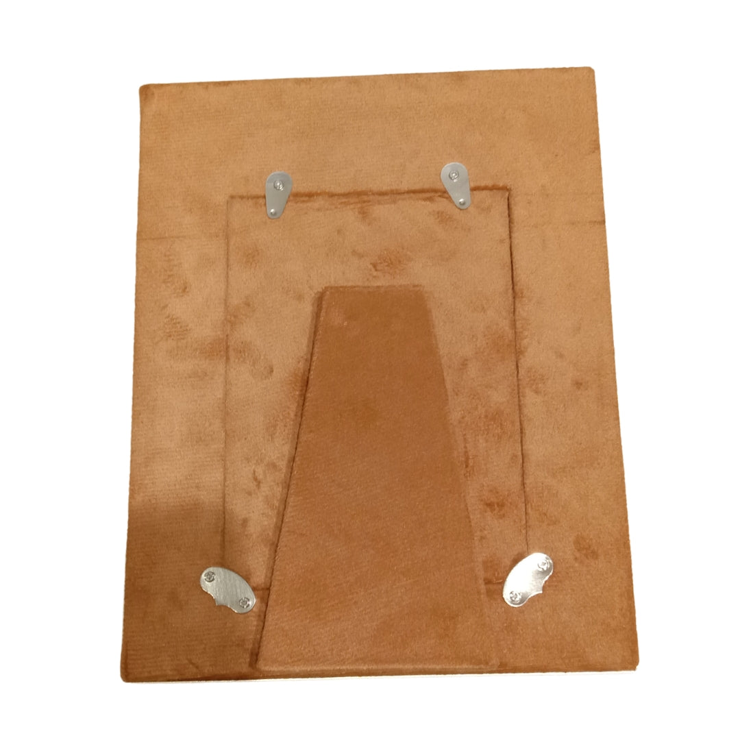 Silver Plated Pichwai Jhoomar & Cow Photo Frame (Tan Velvet Gift Box)