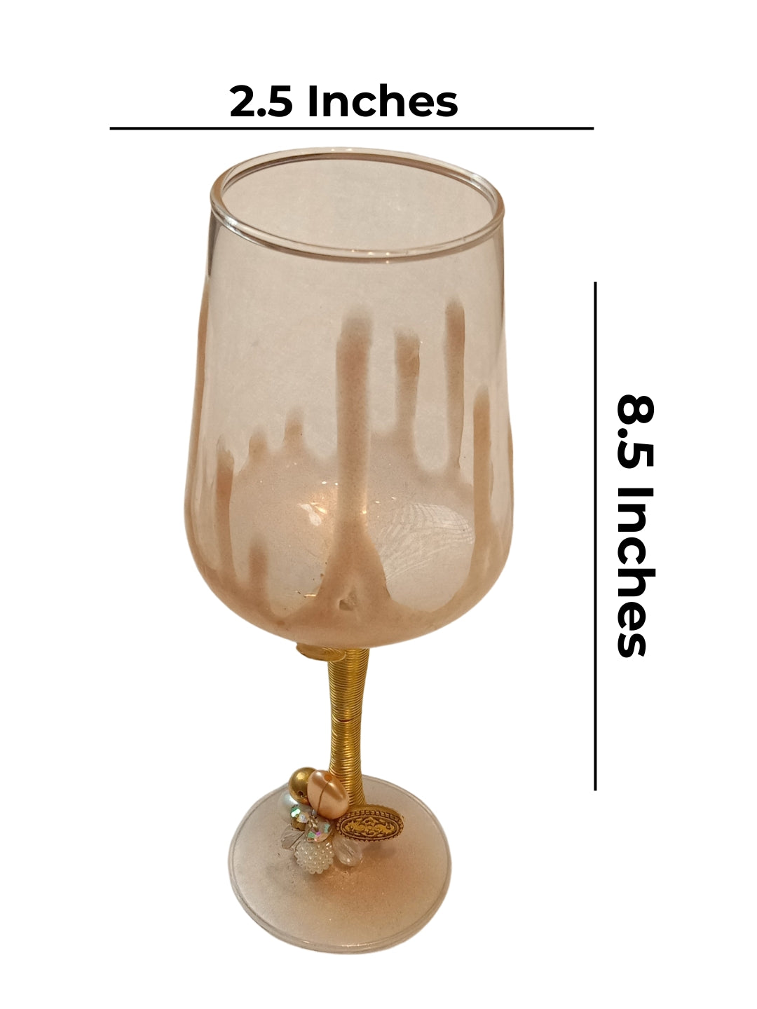 Peach Resin Champagne Filigree Glass Set of 2