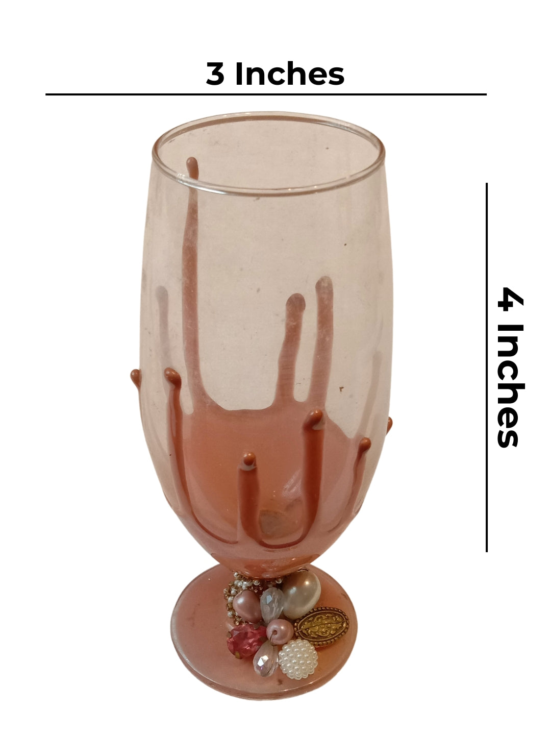 Peach Resin Mocktail Filigree Glass Set of 4