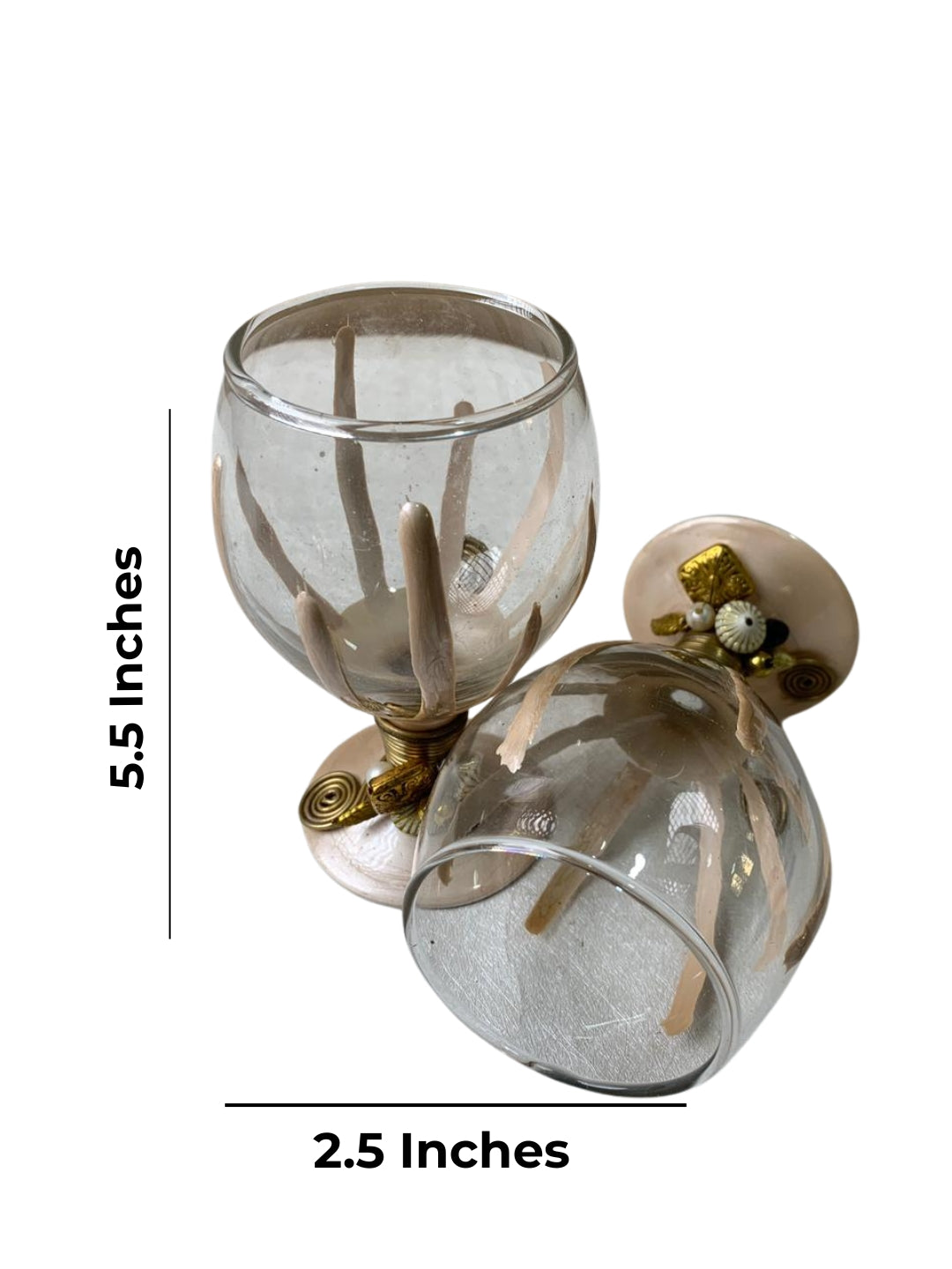 Ivory Resin Mocktail Filigree Glass Set of 6