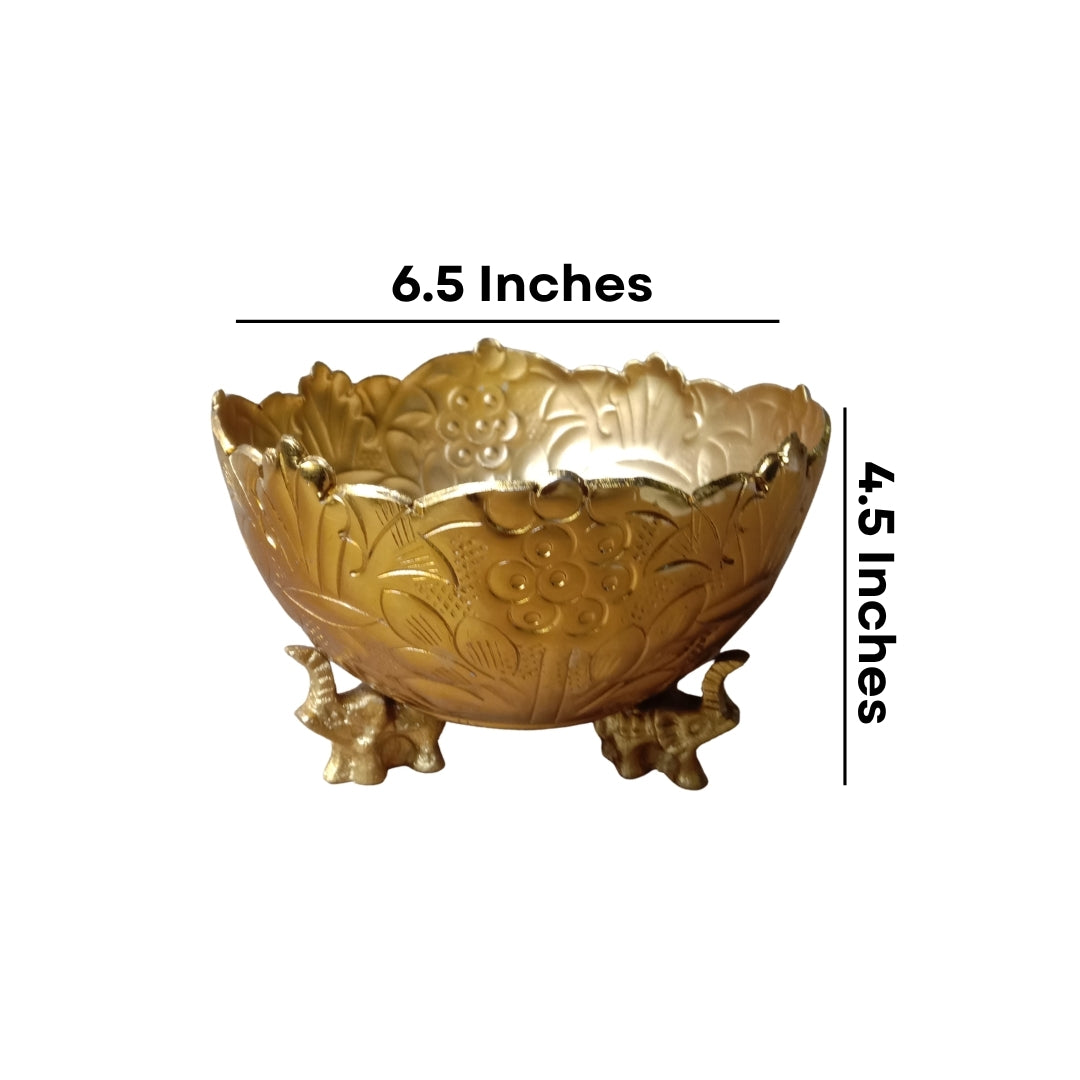 Decorative Elephant-Foot Golden urli / Bowl