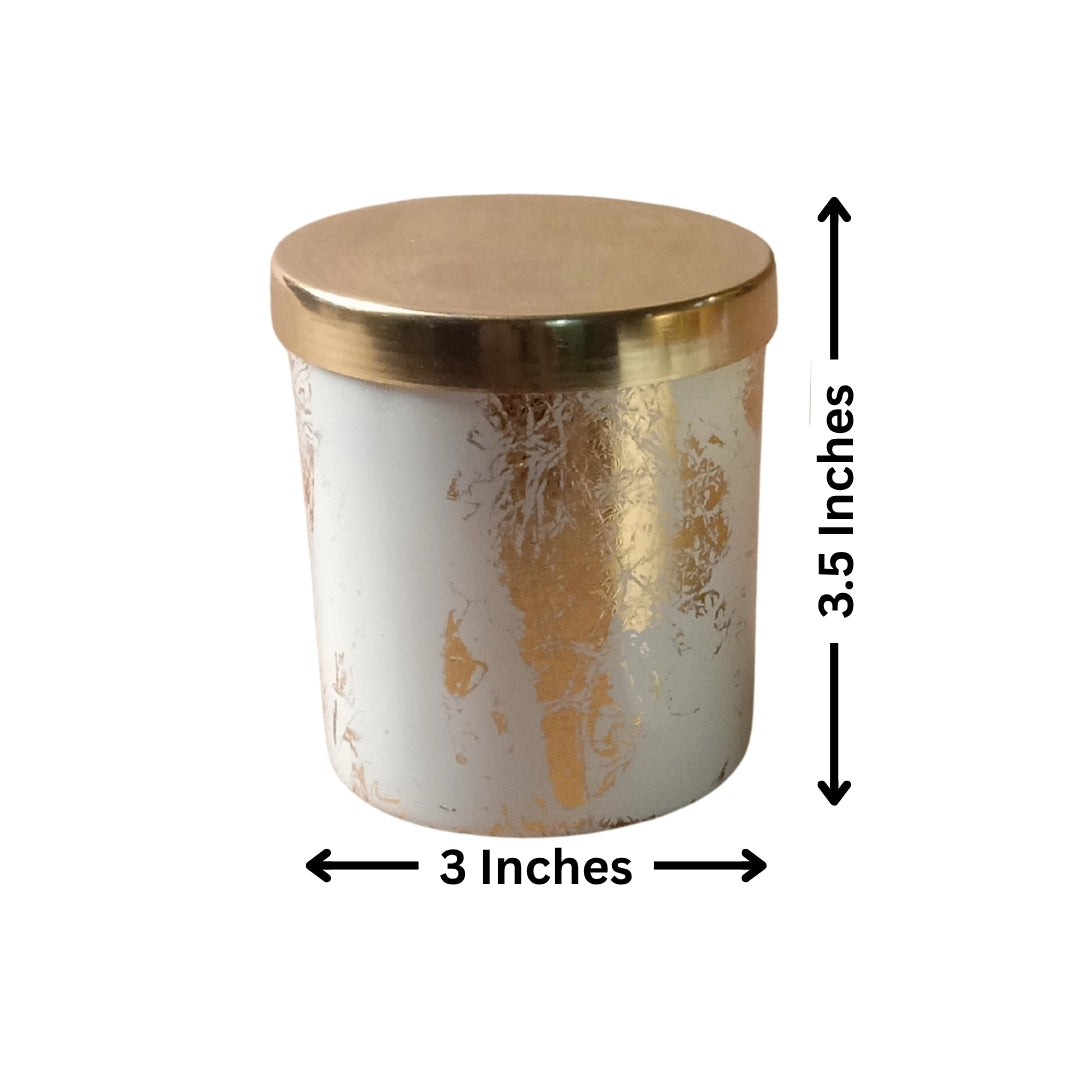 Gold Foil Finish Glass Jar Scented Candles - Set of 2