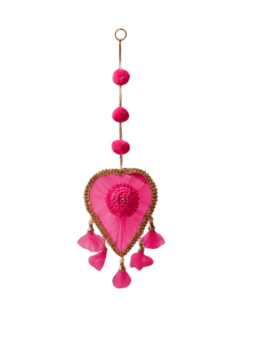 Small Pink Floral Heart-Shaped Festive Hangings