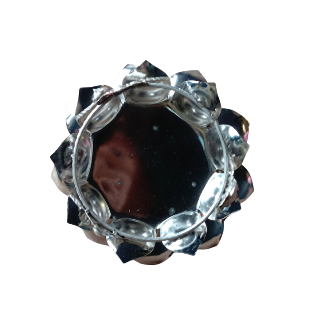 Silver Plated Lotus Singhasan with Lacquer Finish | Divine Festive Gift Box