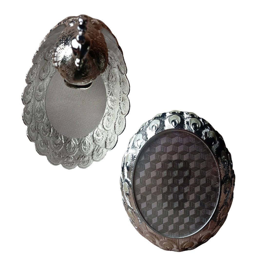 Decorative Silver Peacock Design Bowl