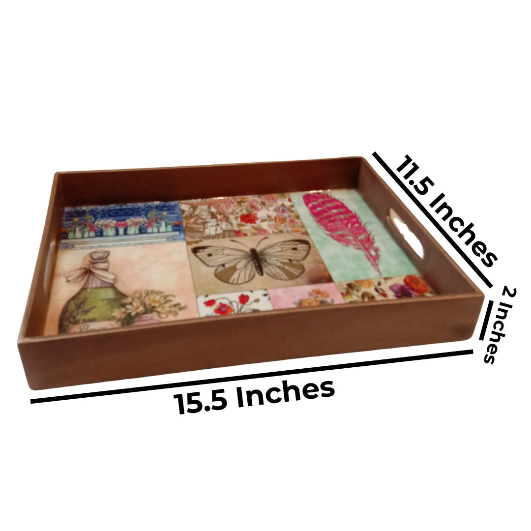 butterfrly rect single tray