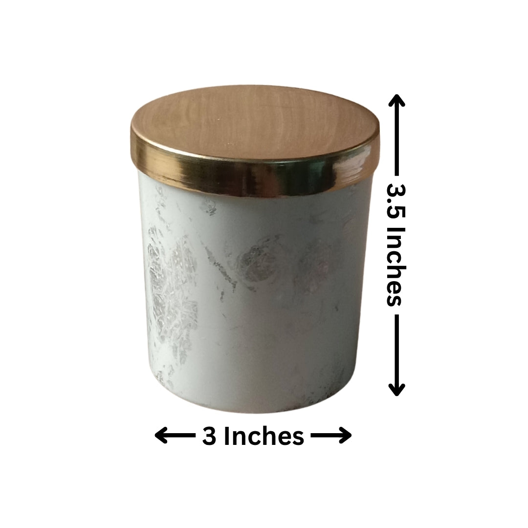 Silver Foil Finish Glass Jar Scented Candles - Set of 2