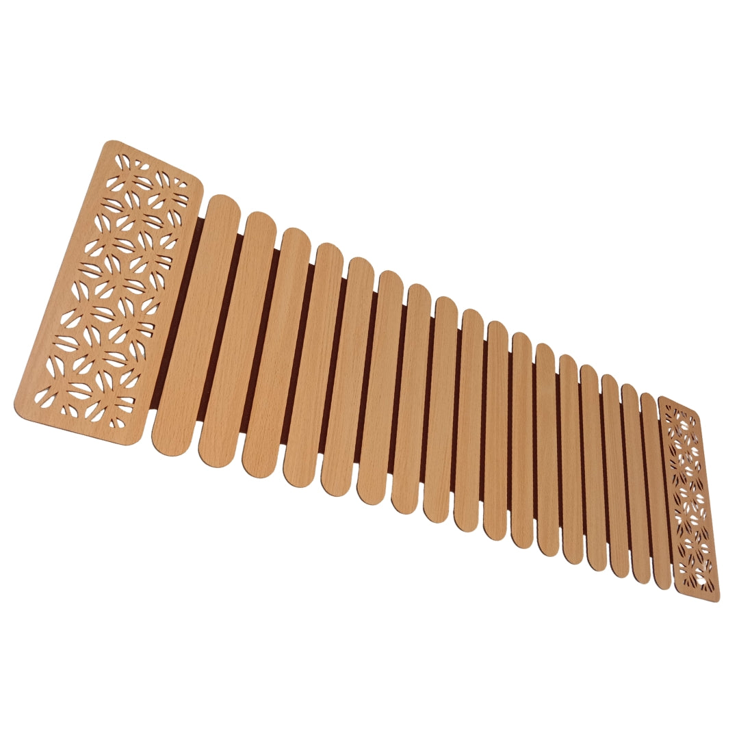 wooden light brown finish abstract cut foldable runner