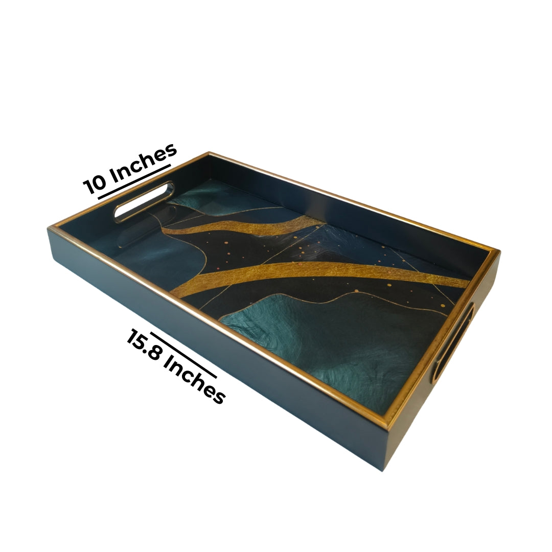 Rectangle glass Tray - Wave design