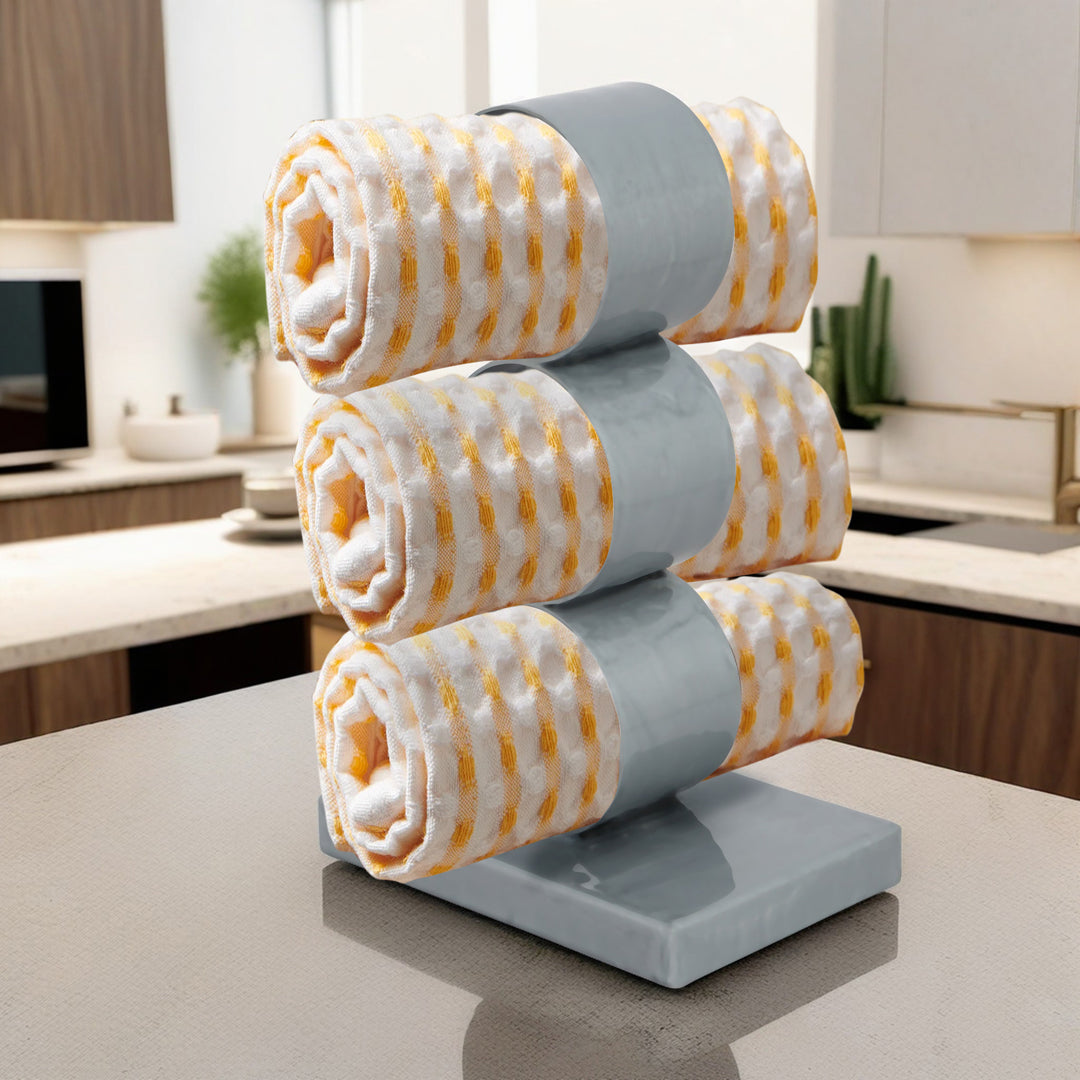 Small Metal Towel Holder Stand - Grey