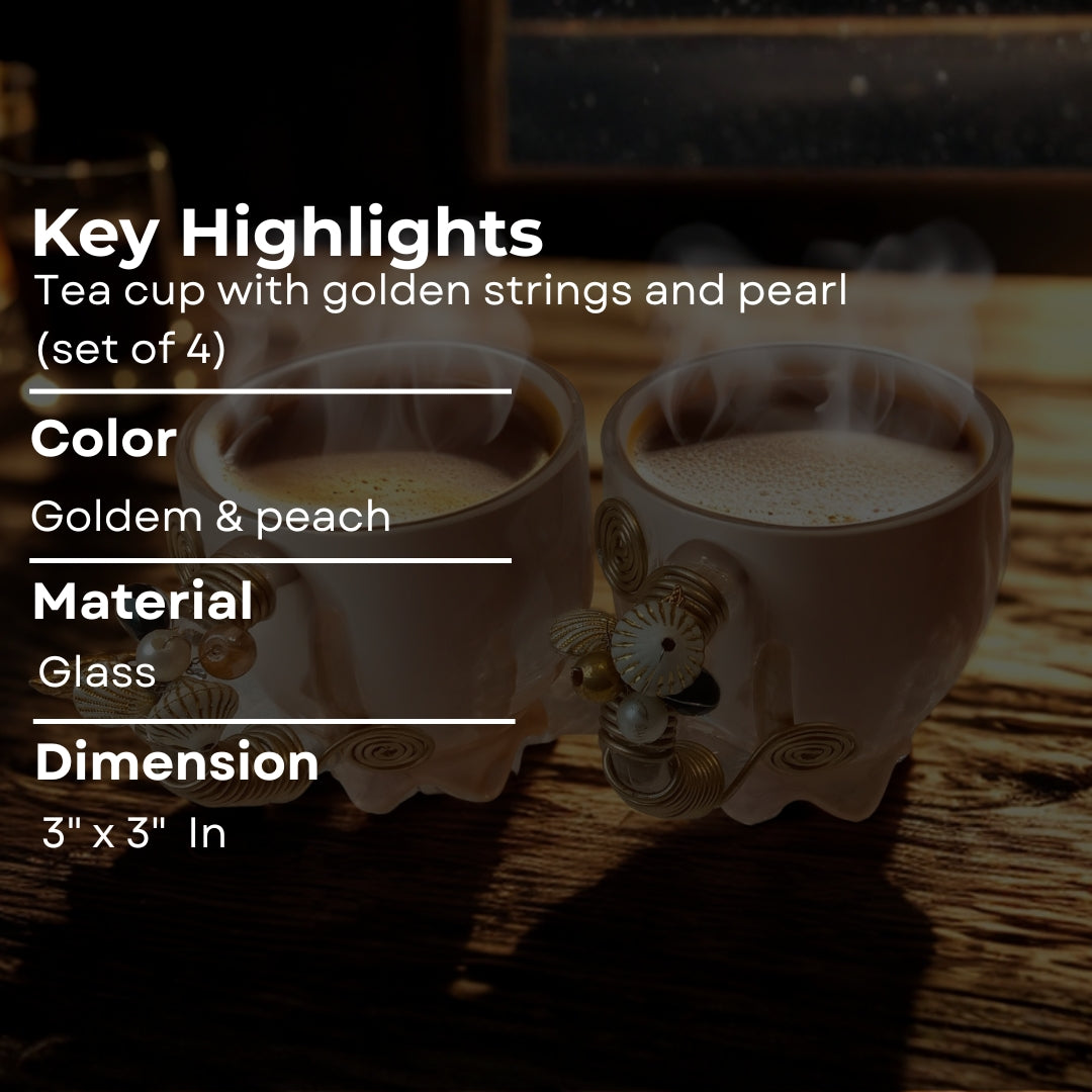 Small Square Tea Filigree Cup Set of 5