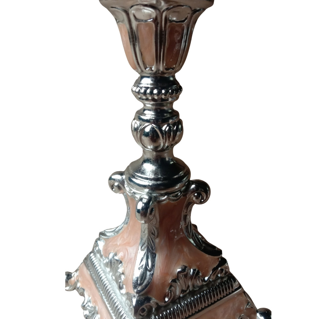 Decorative Silver Plated Candlestick Holders Set of 2