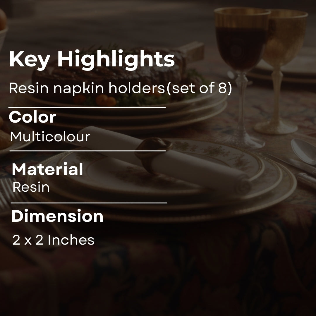 Napkin rings agate set of 8