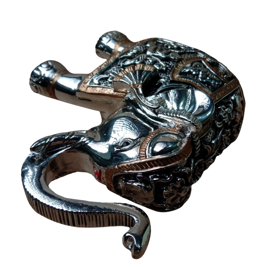 The Home Co- 999 Pure Silver Plated The Regal Duo Majestic Gajant laxmi Elephant Set 5"-set of 2