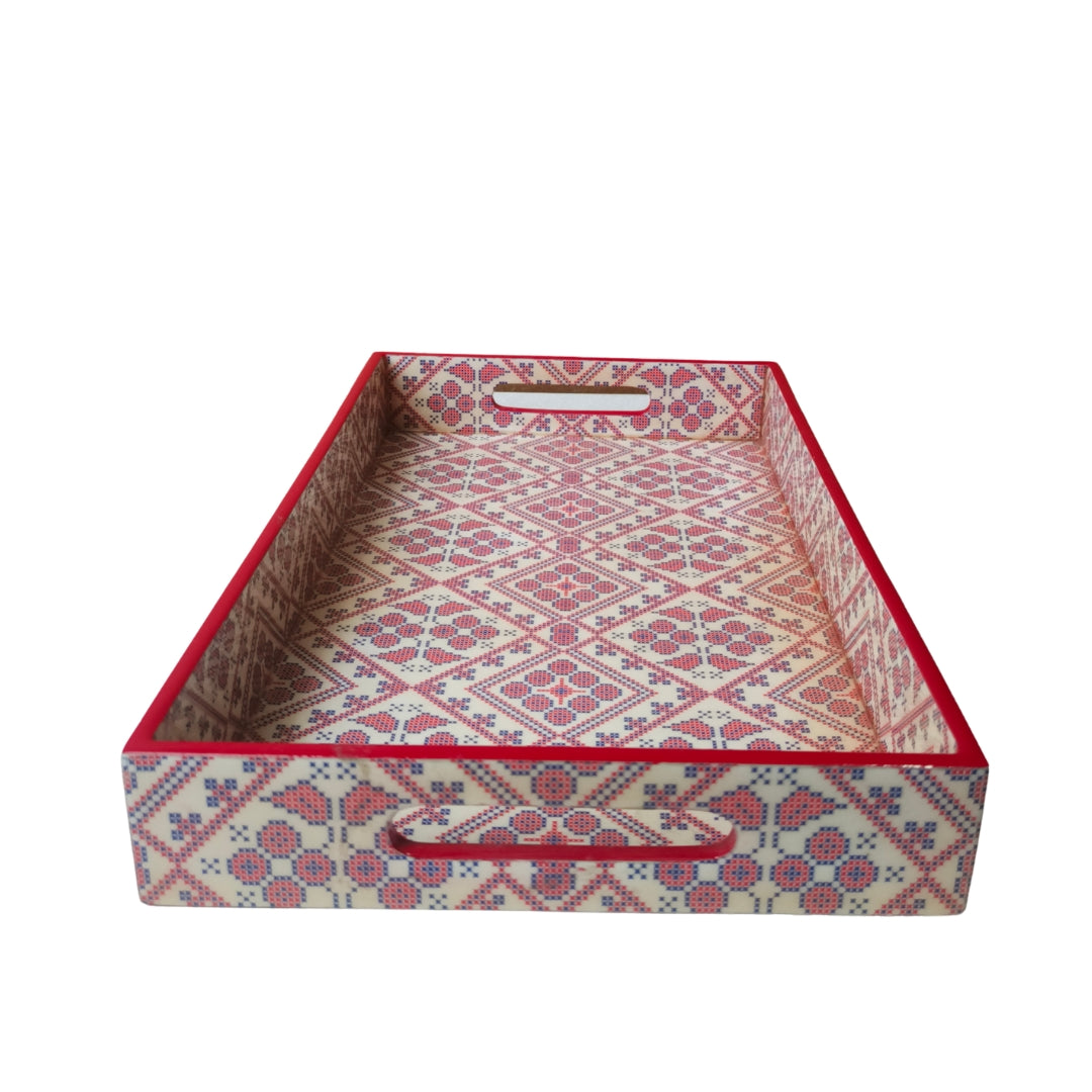 Large Pink Eiffel Print With Enamel Tray