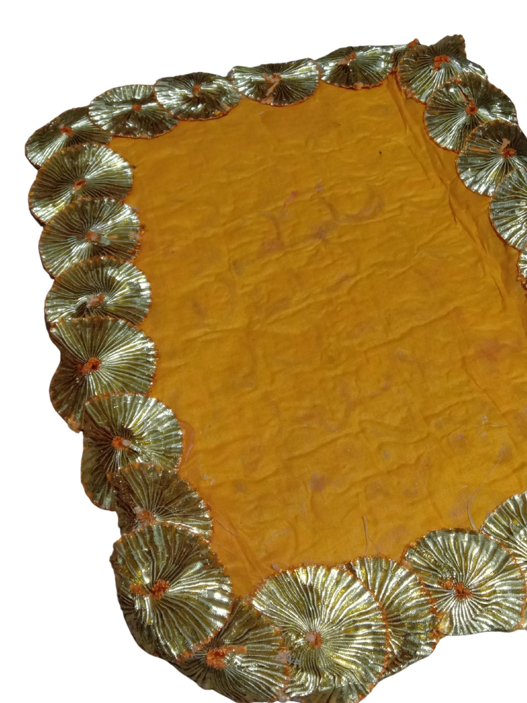 Artifical Orange marigold Mats / rangolis - Rectangle Set of 4